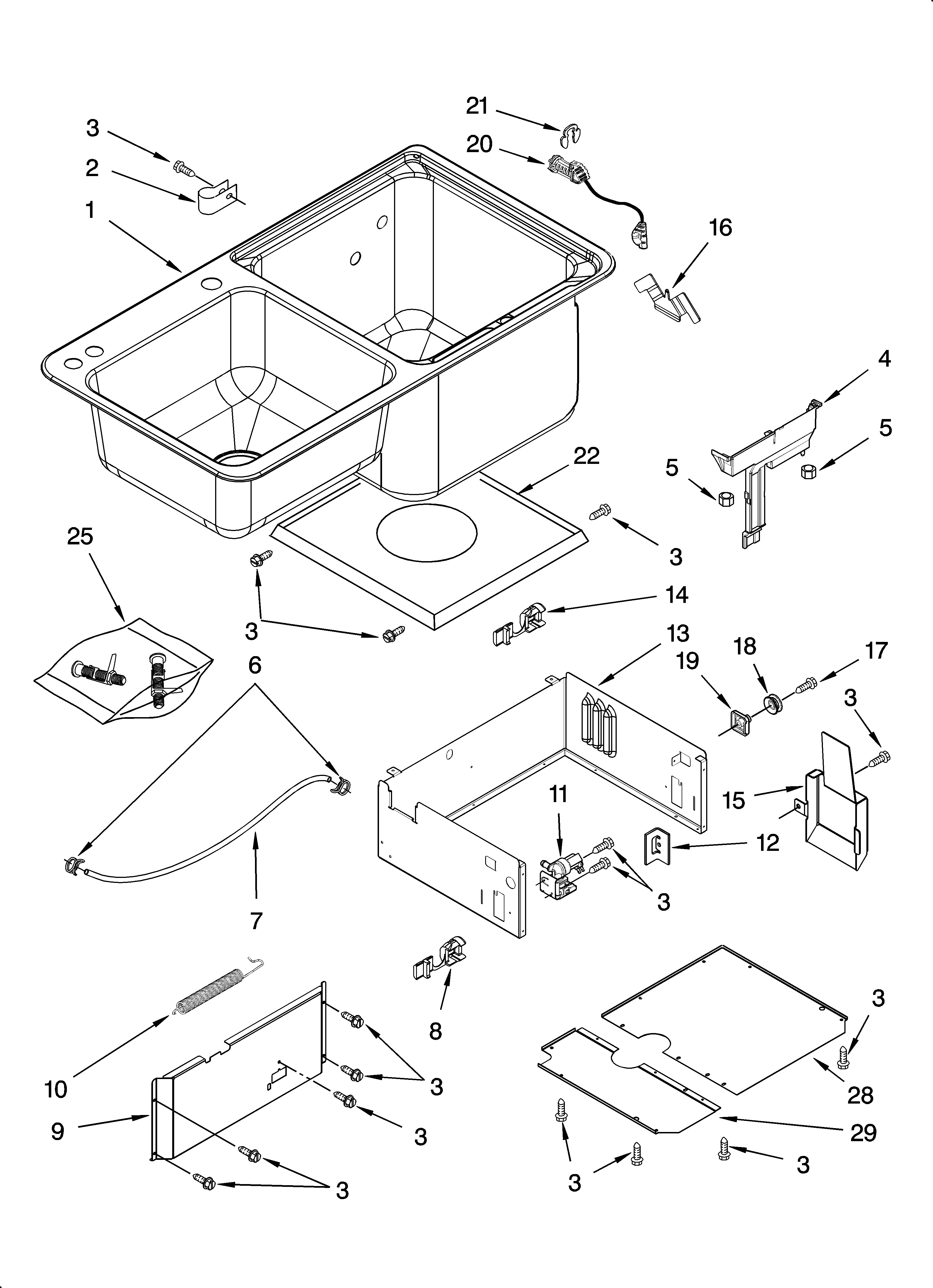 KitchenAid KIDS42EPSS1 tub/sink parts diagram
