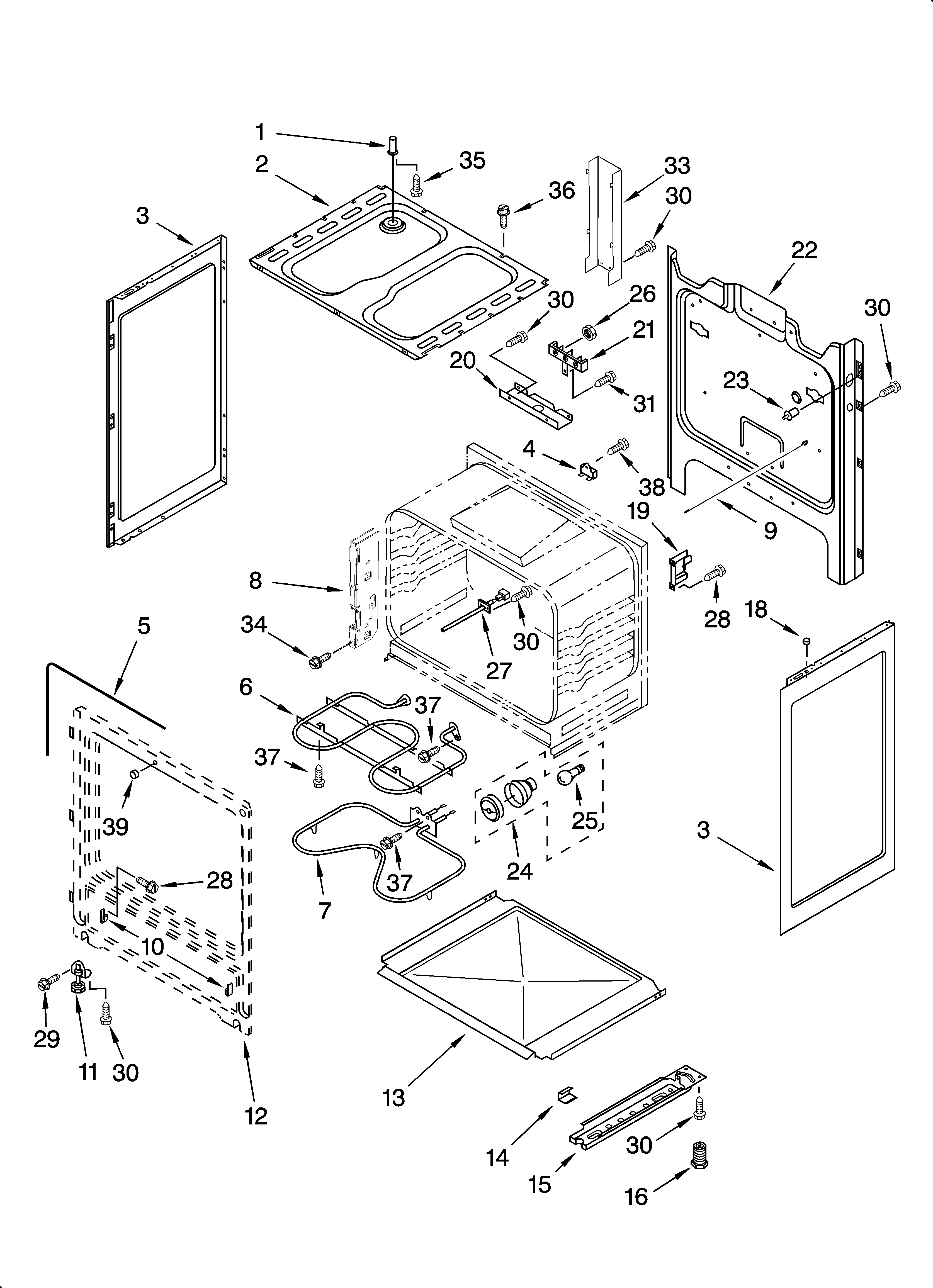 Whirlpool RF114PXST0 chassis parts diagram