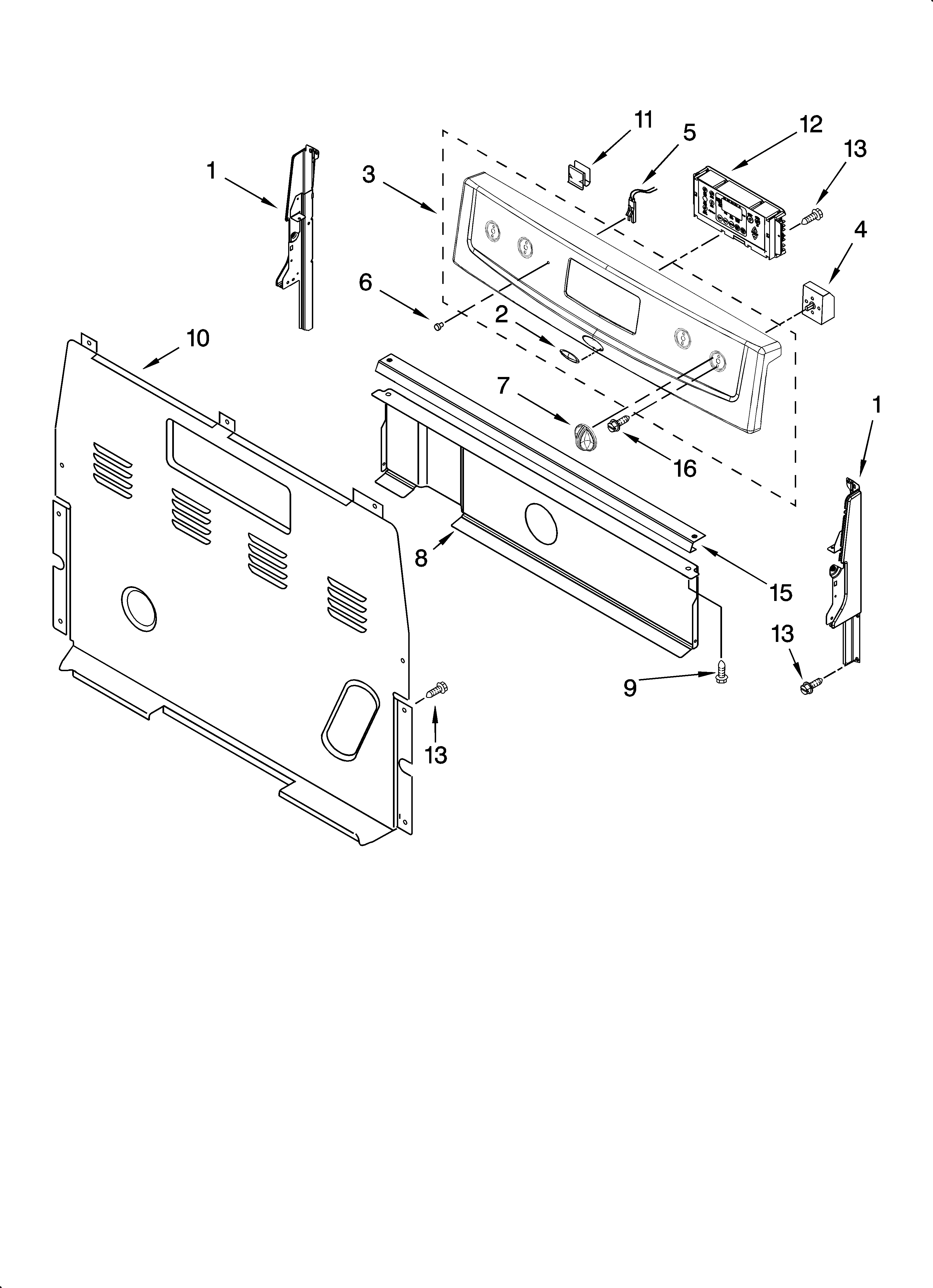 Whirlpool RF212PXSQ0 control panel parts diagram