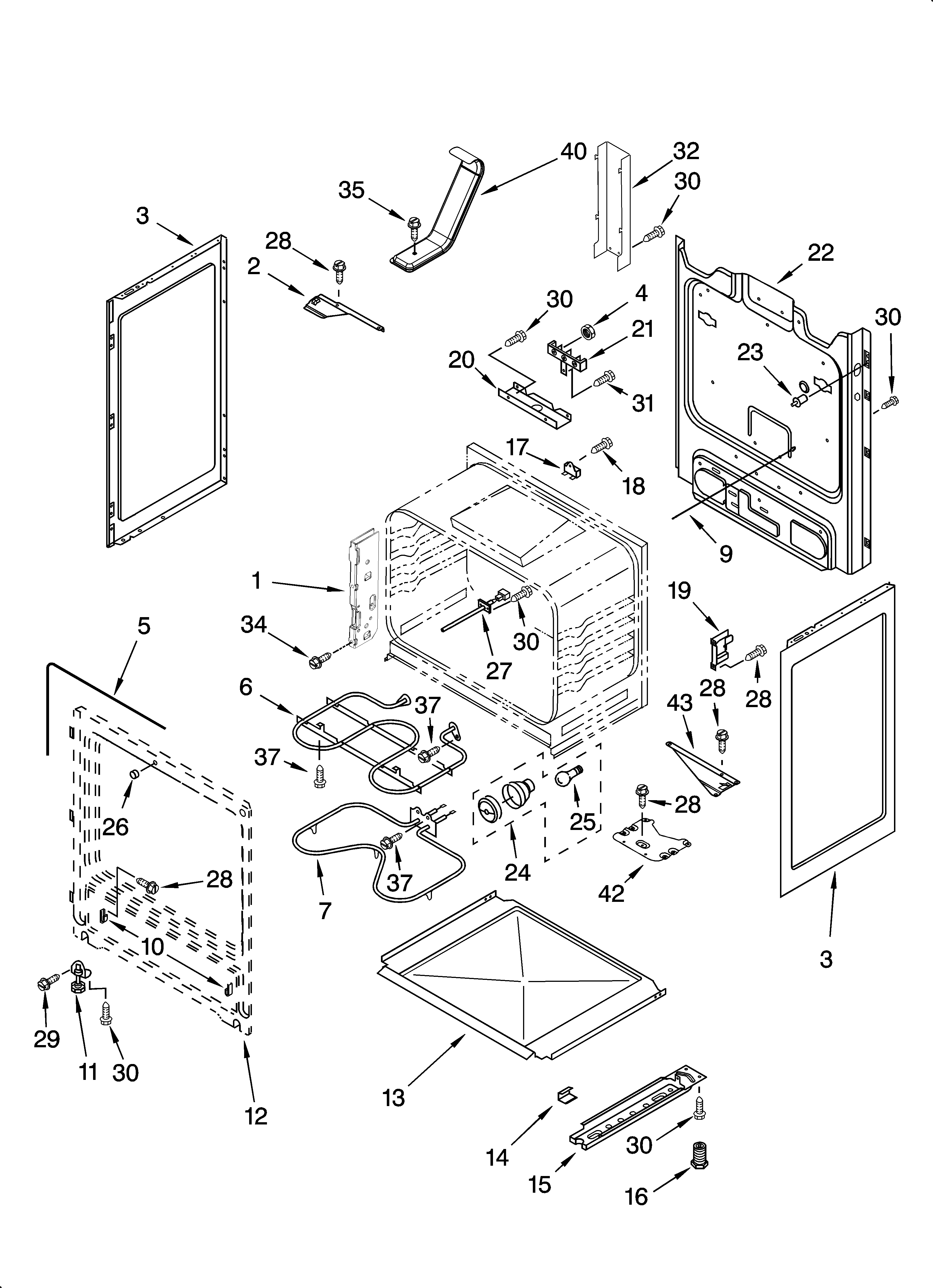 Whirlpool RF212PXSQ0 chassis parts diagram