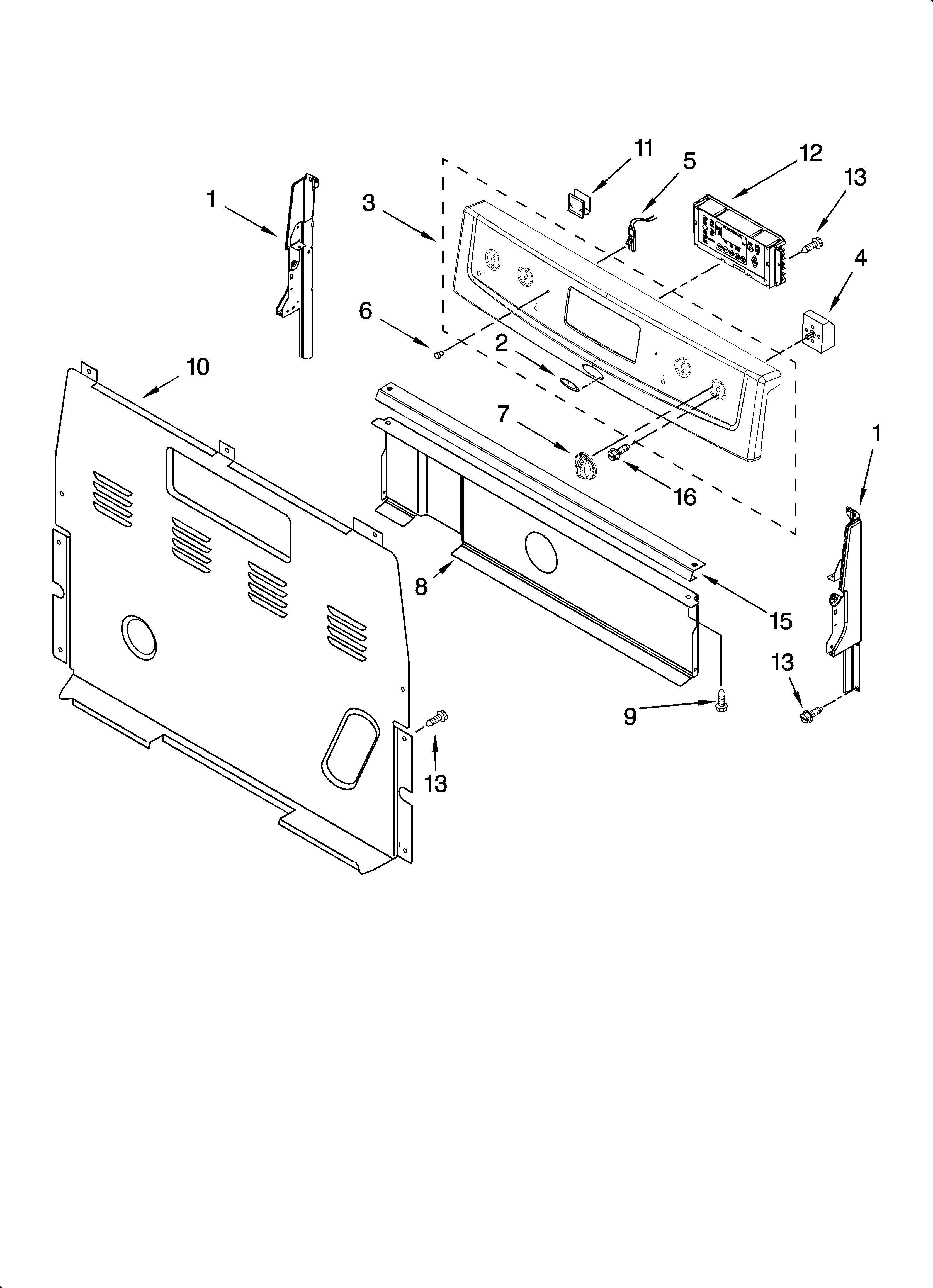 Whirlpool RF262LXSQ0 control panel parts diagram