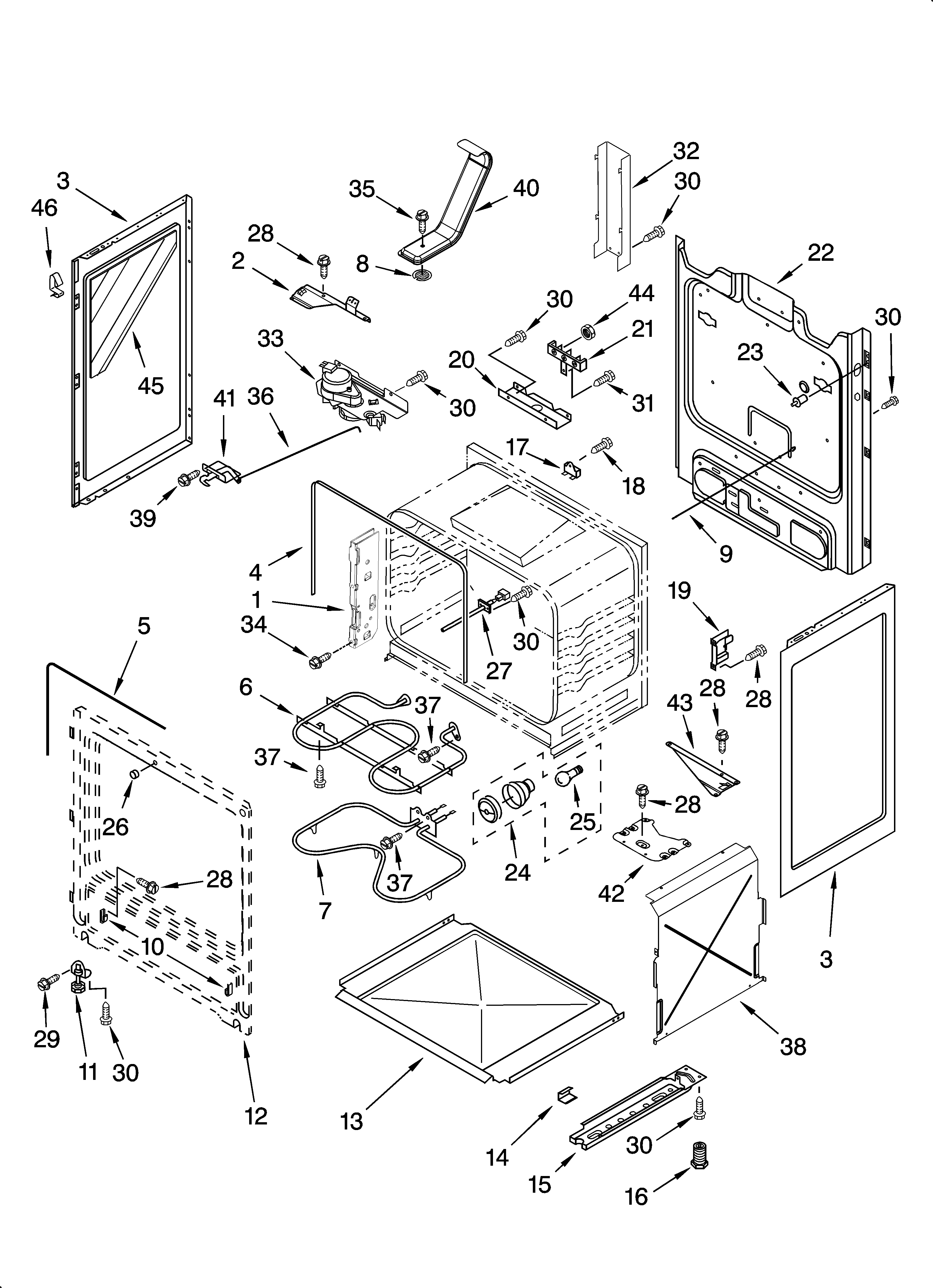 Whirlpool RF262LXSQ0 chassis parts diagram