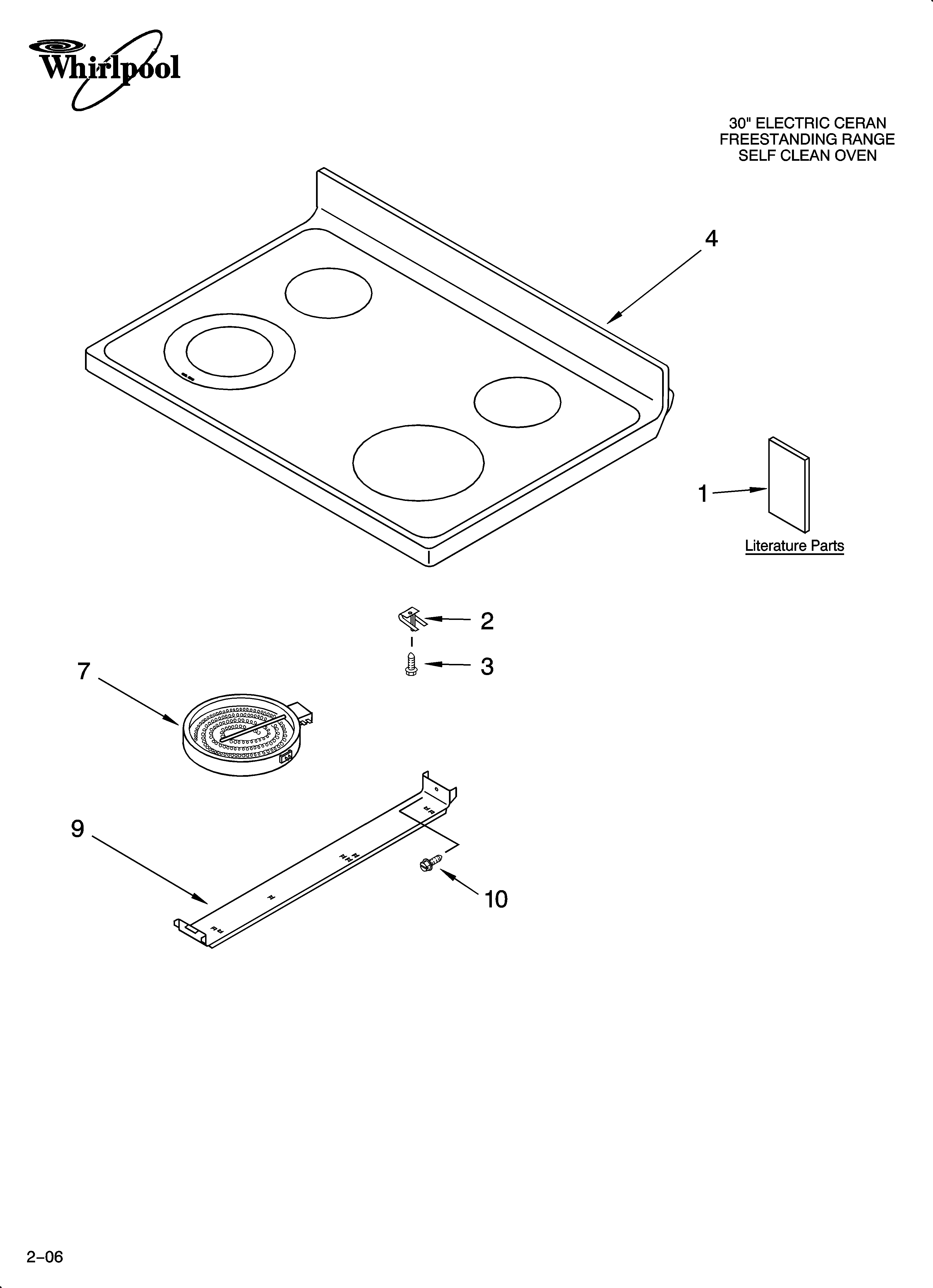 Whirlpool RF362LXSQ0 cooktop parts diagram