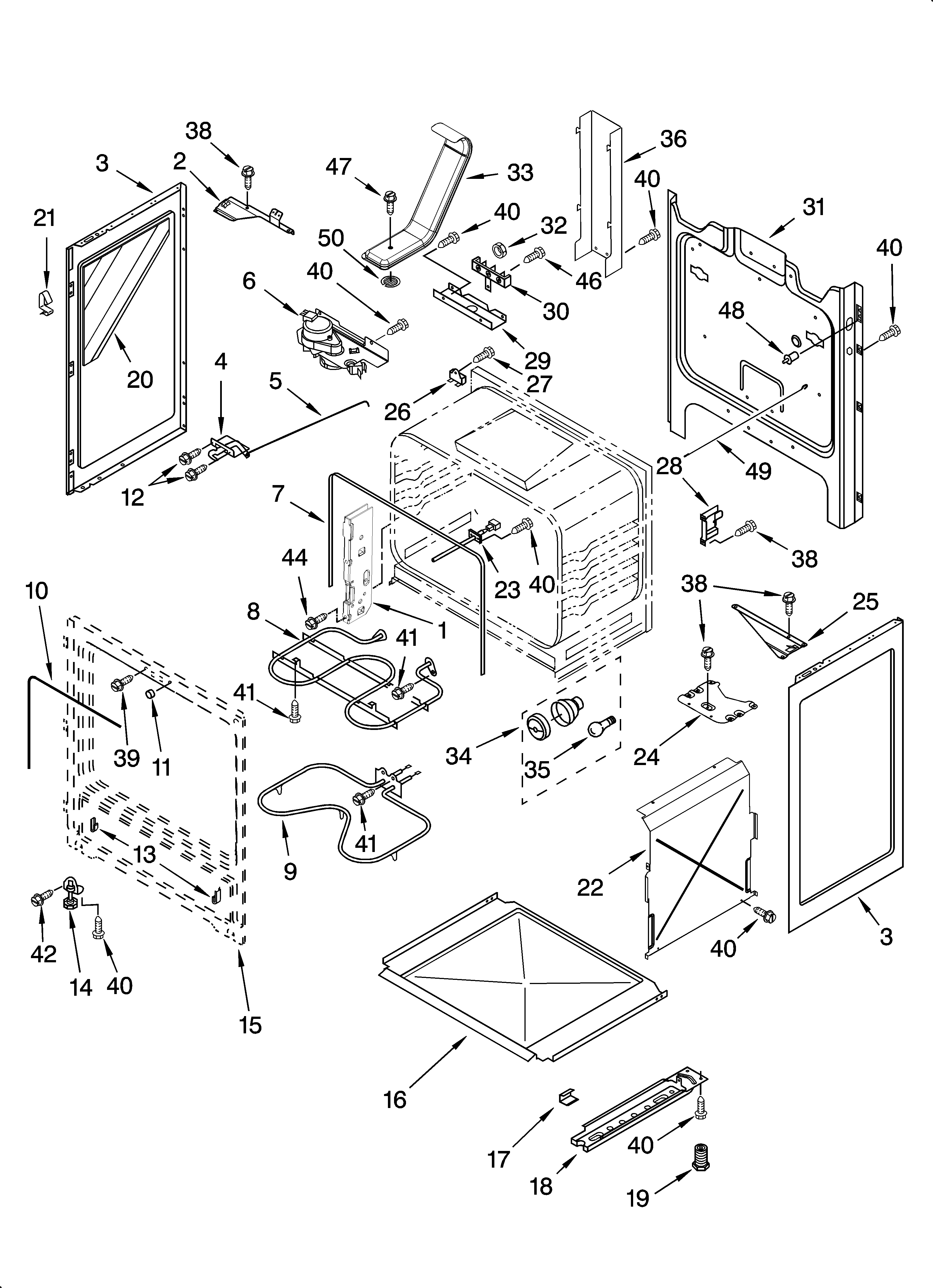 Whirlpool RF362LXSQ0 chassis parts diagram