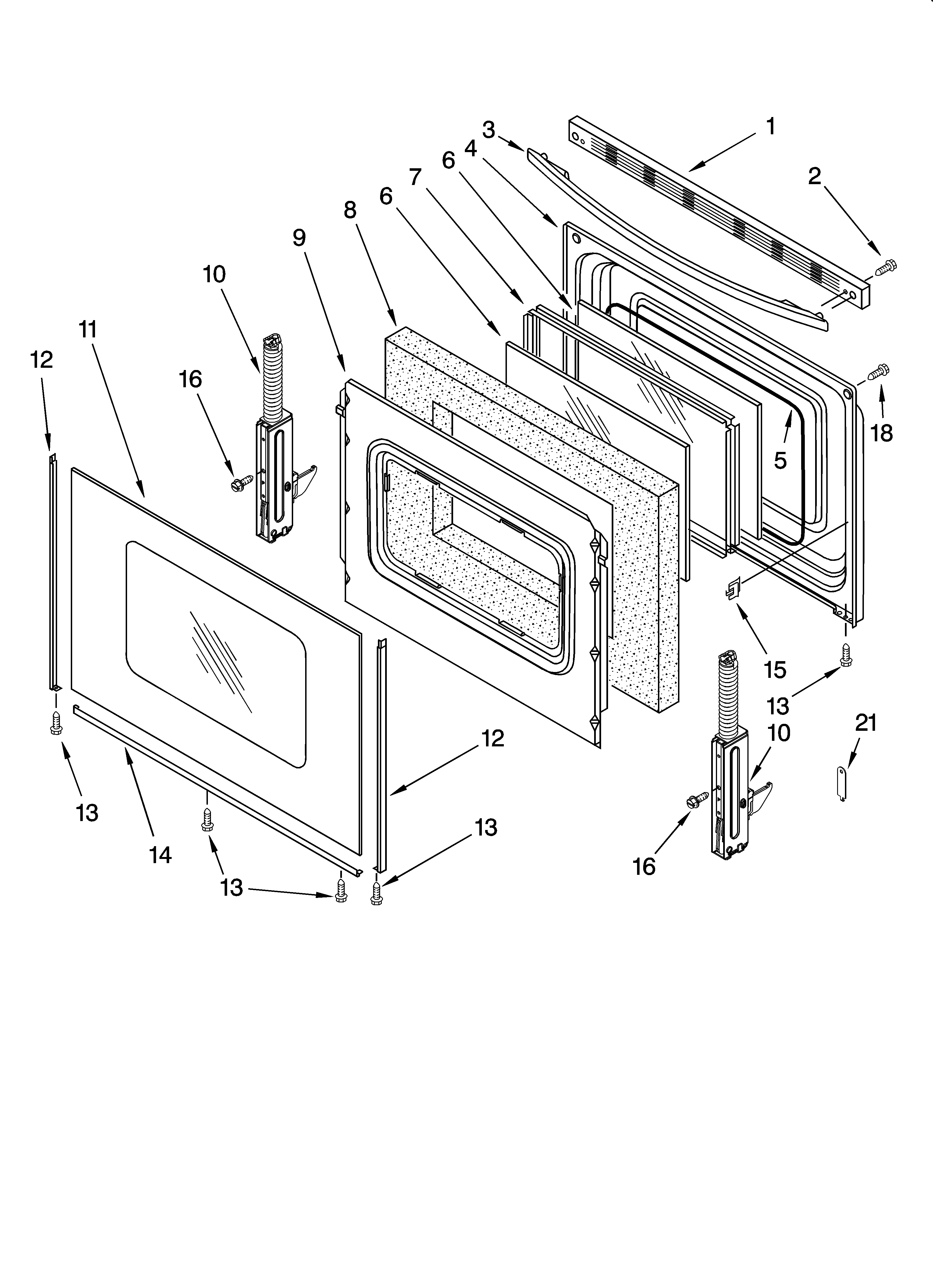Whirlpool RF364PXPB3 door parts diagram