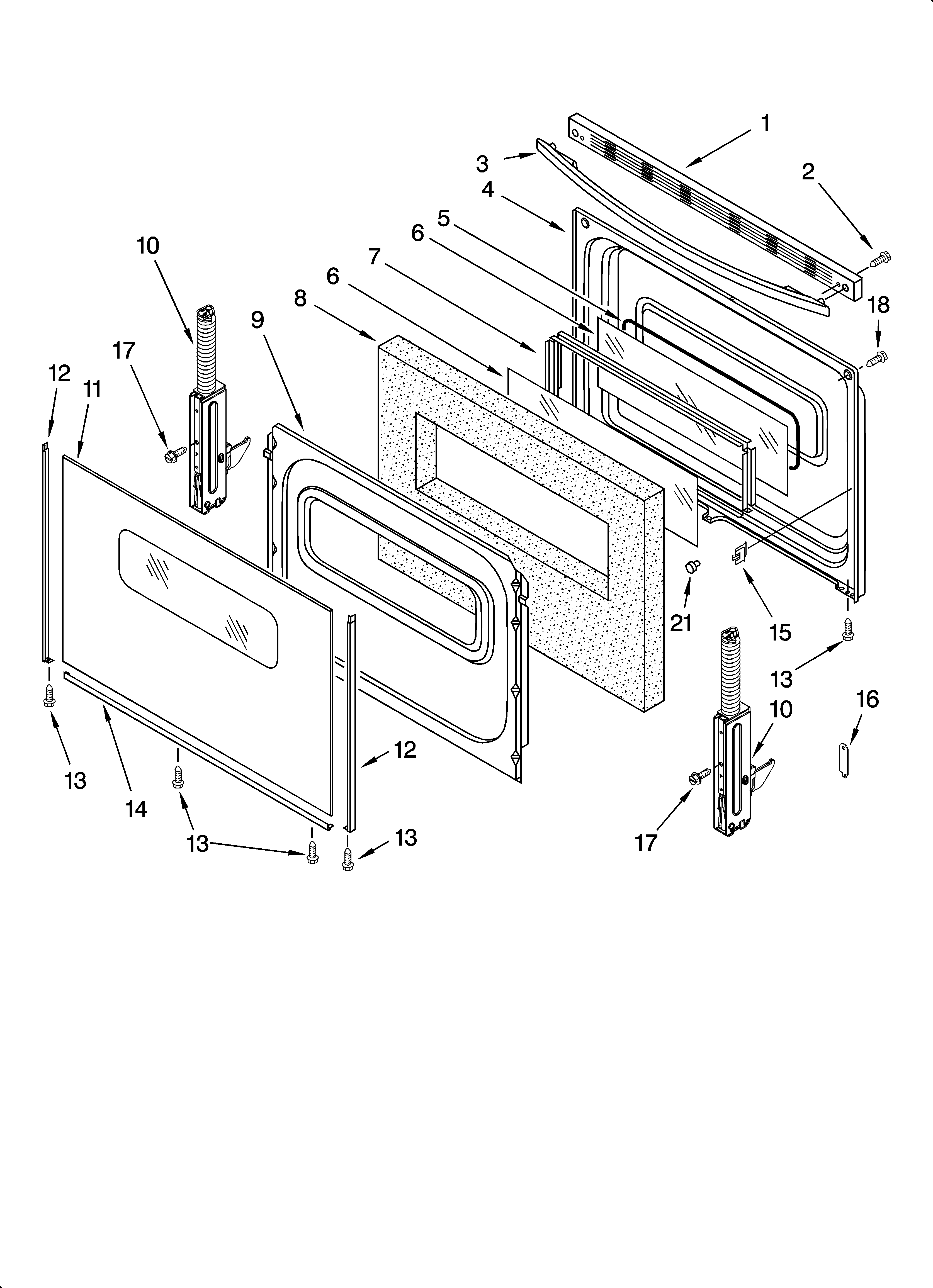 Whirlpool RF365PXMQ3 door parts, optional parts (not included) diagram