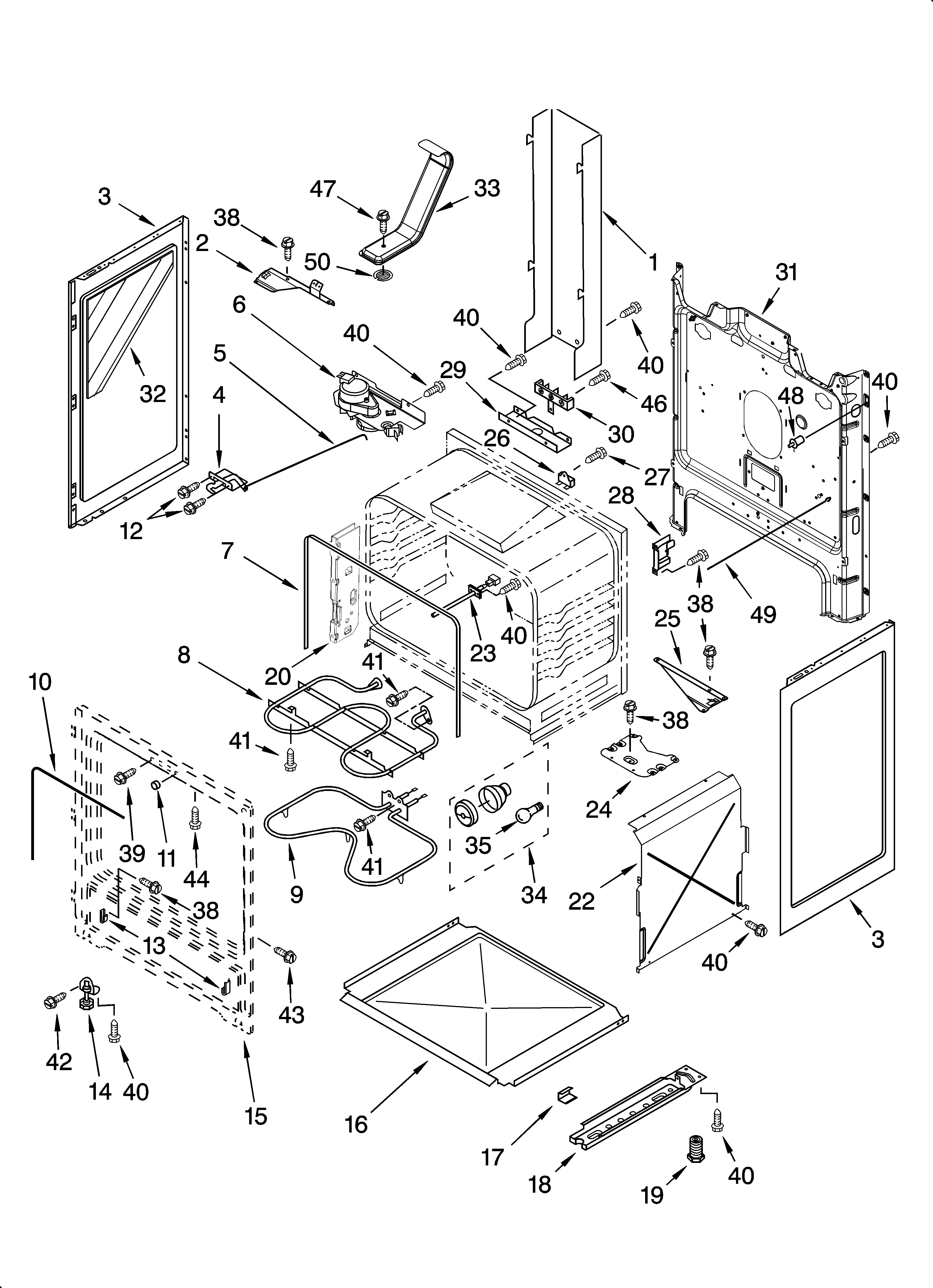 Whirlpool RF368LXPQ3 chassis parts diagram