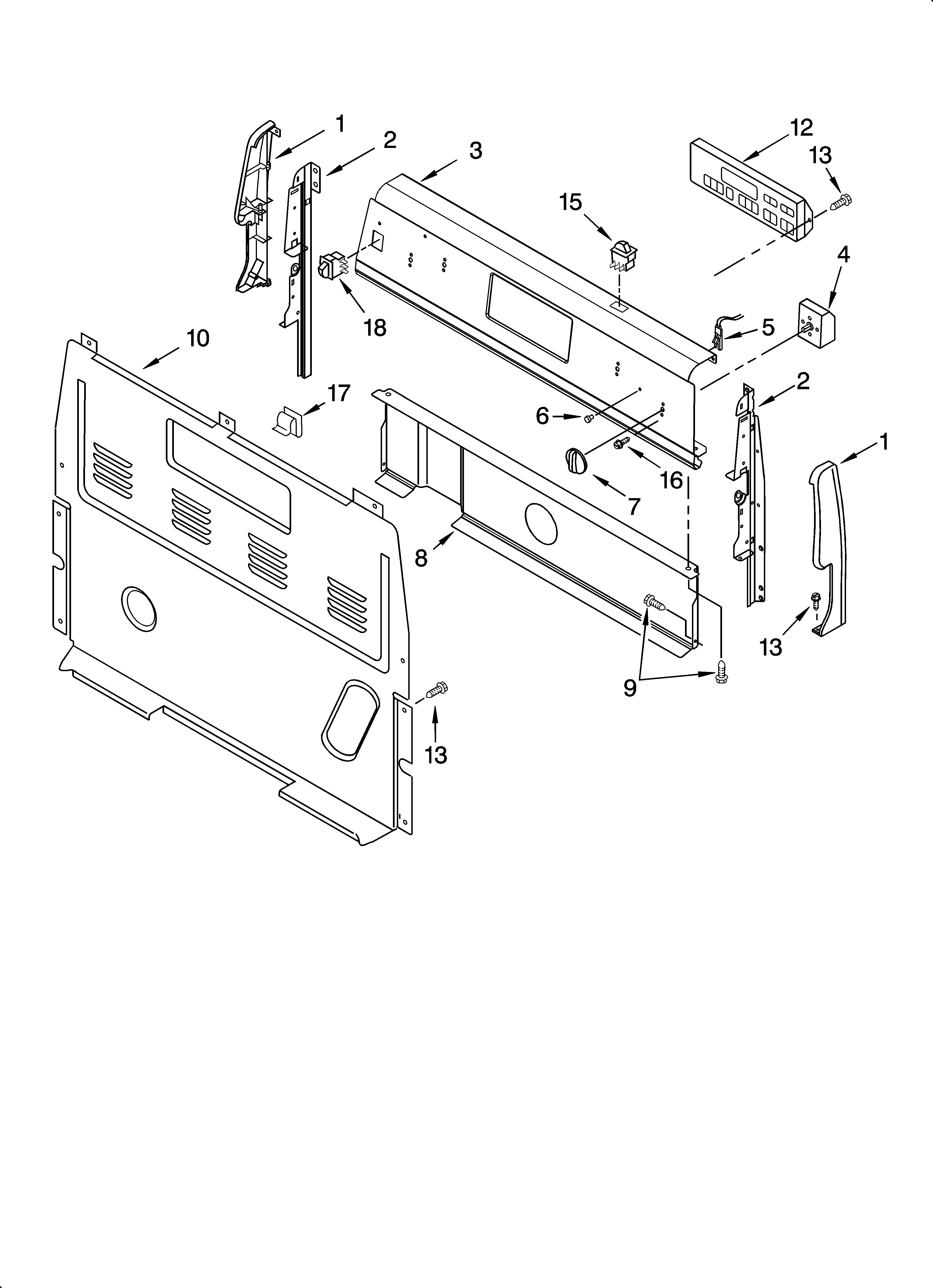 Whirlpool RF378LXPB3 control panel parts diagram