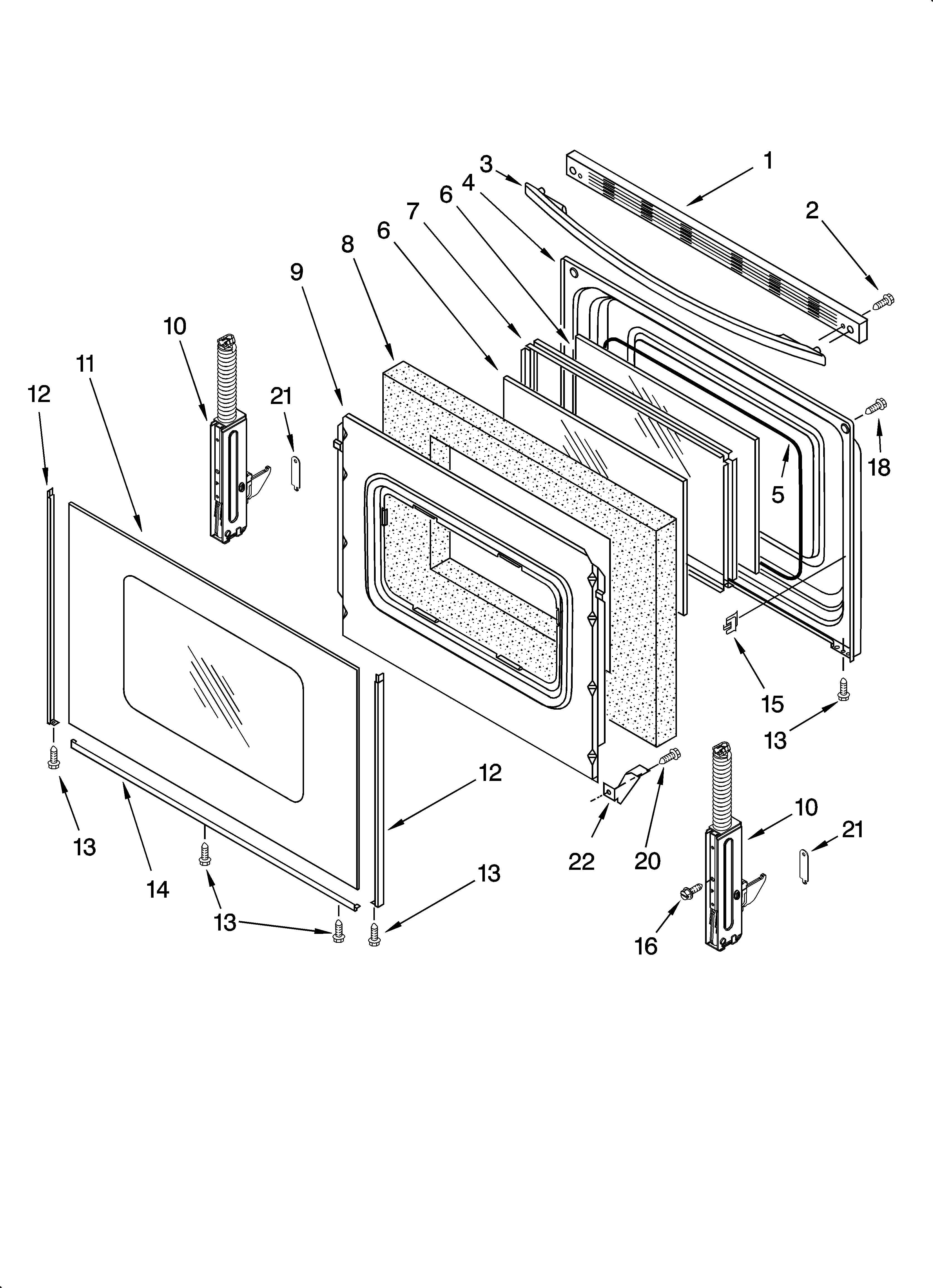 Whirlpool RF380LXPQ3 door parts diagram
