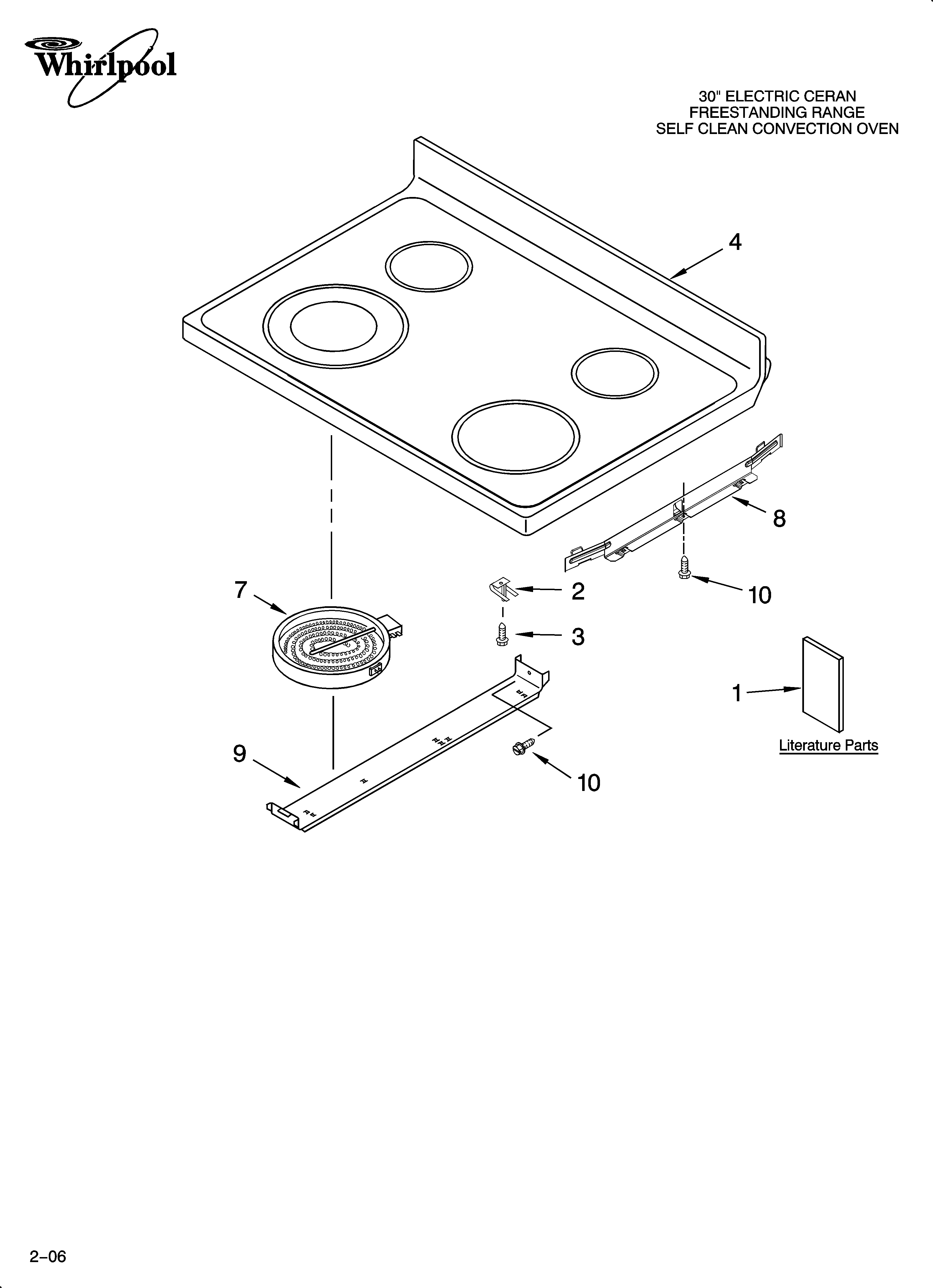 Whirlpool RF462LXSQ0 cooktop parts diagram