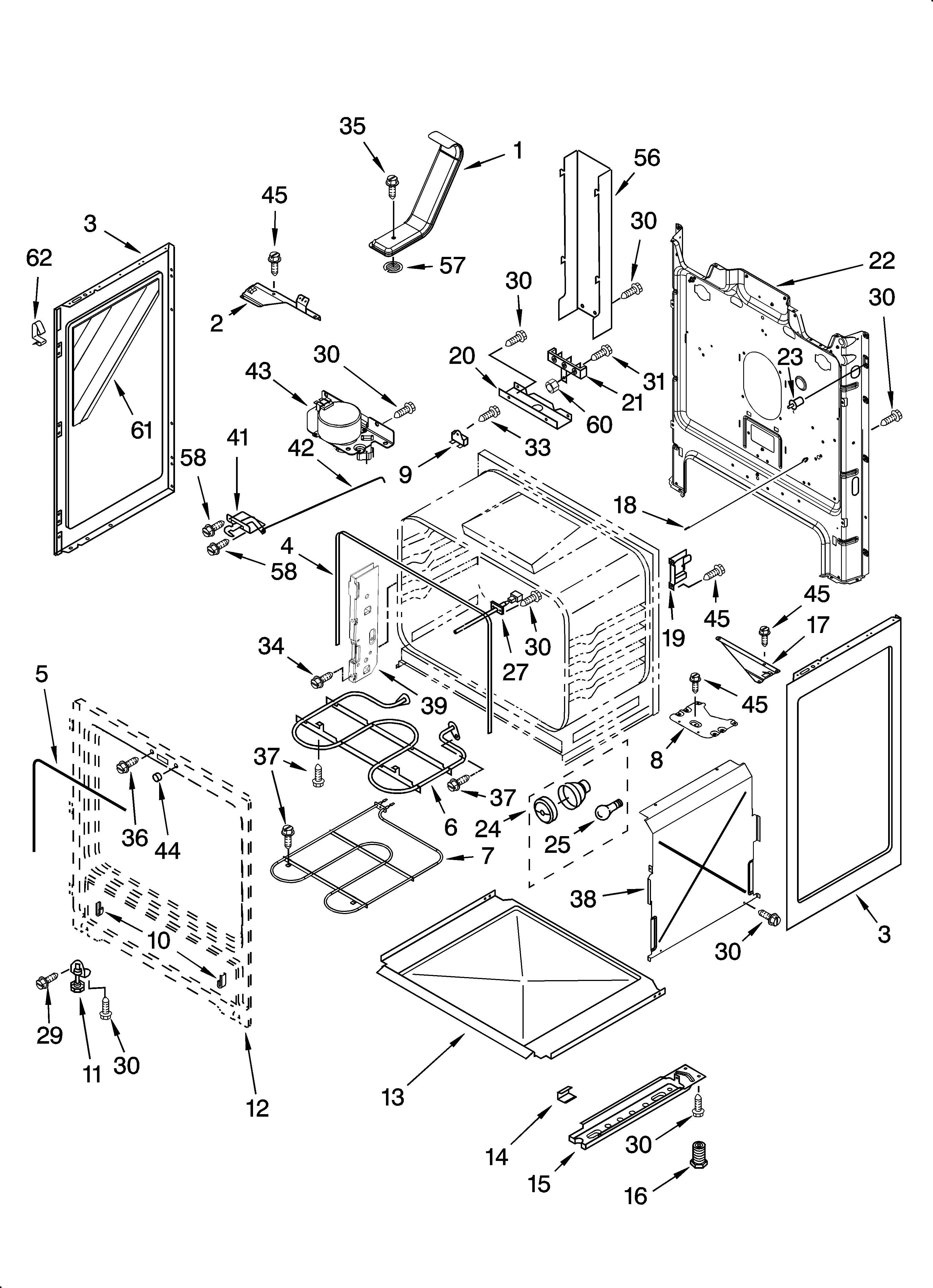Whirlpool RF462LXSQ0 chassis parts diagram