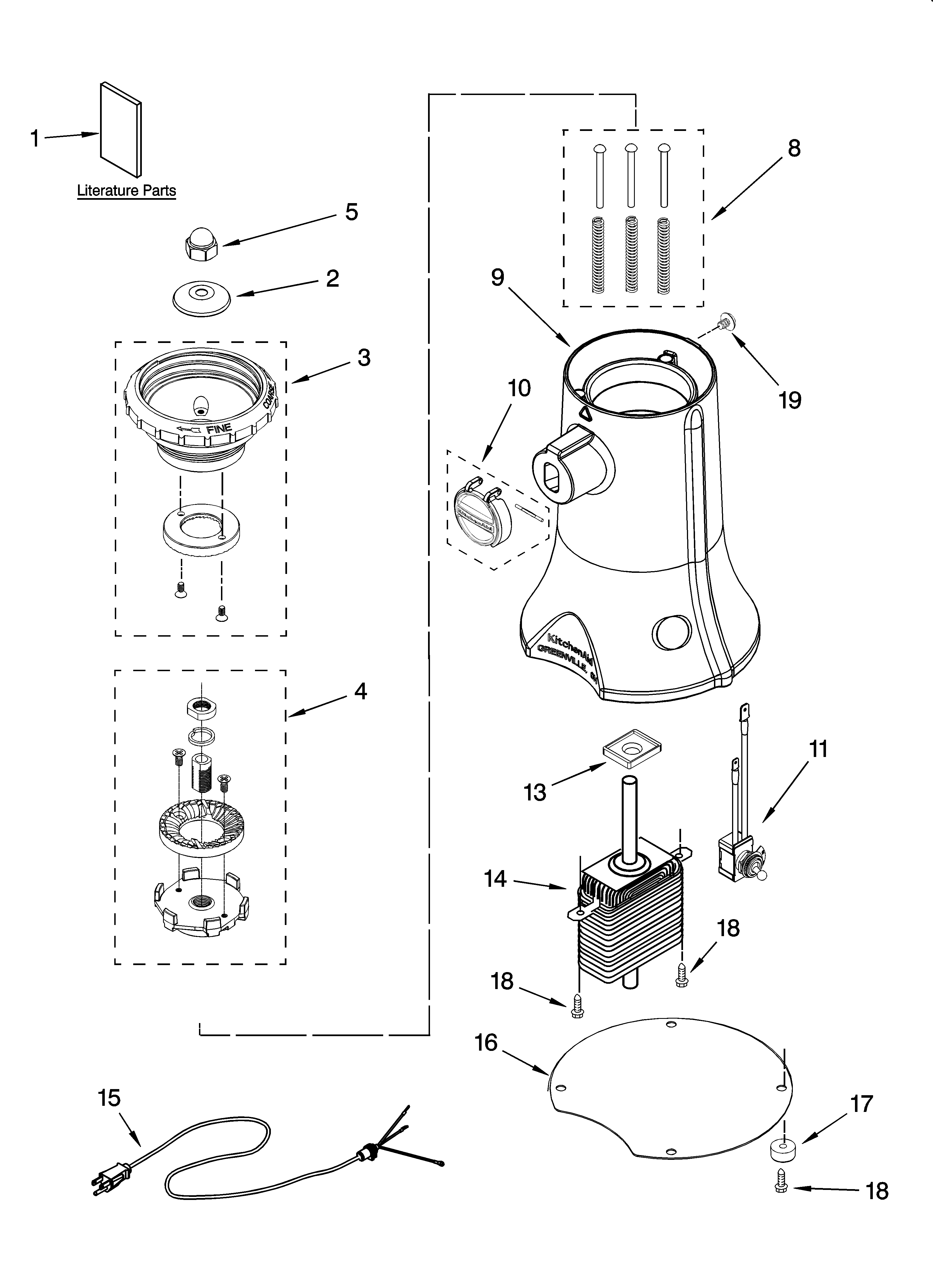 KitchenAid 4KCG200BU0 unit parts diagram