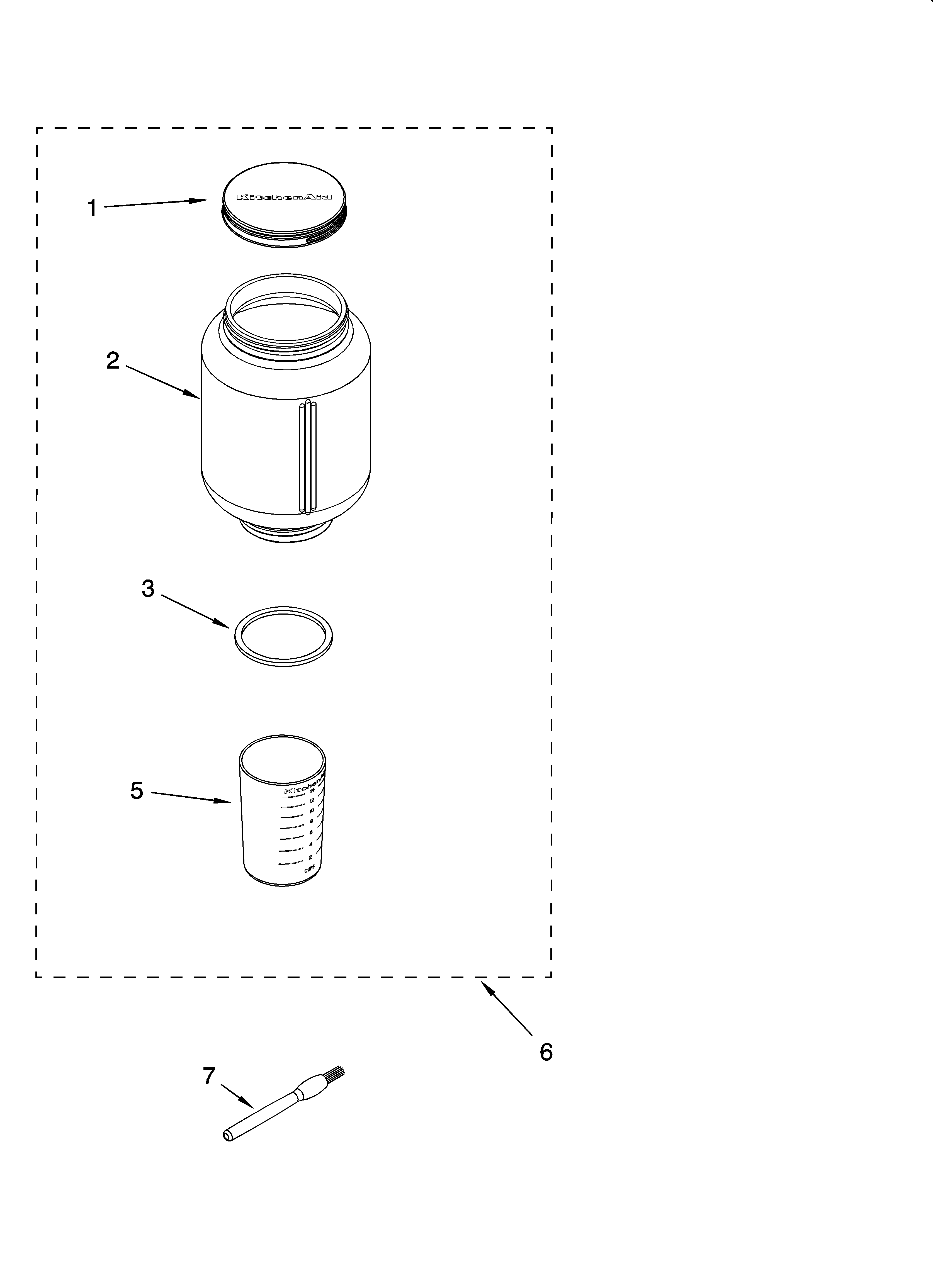 KitchenAid 4KCG200BU0 jar assembly diagram