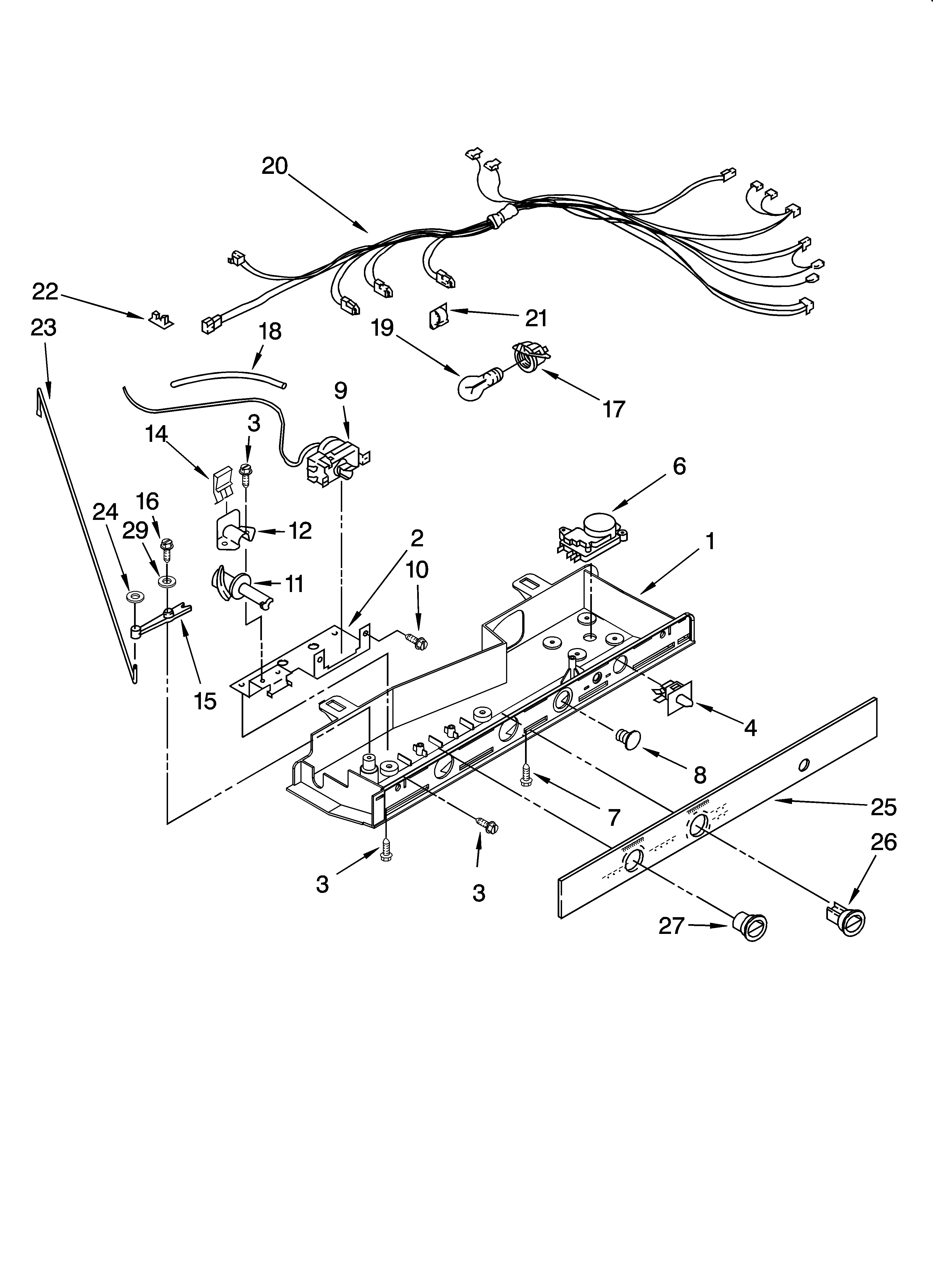 Whirlpool 7ED2GTQXPL01 control parts diagram