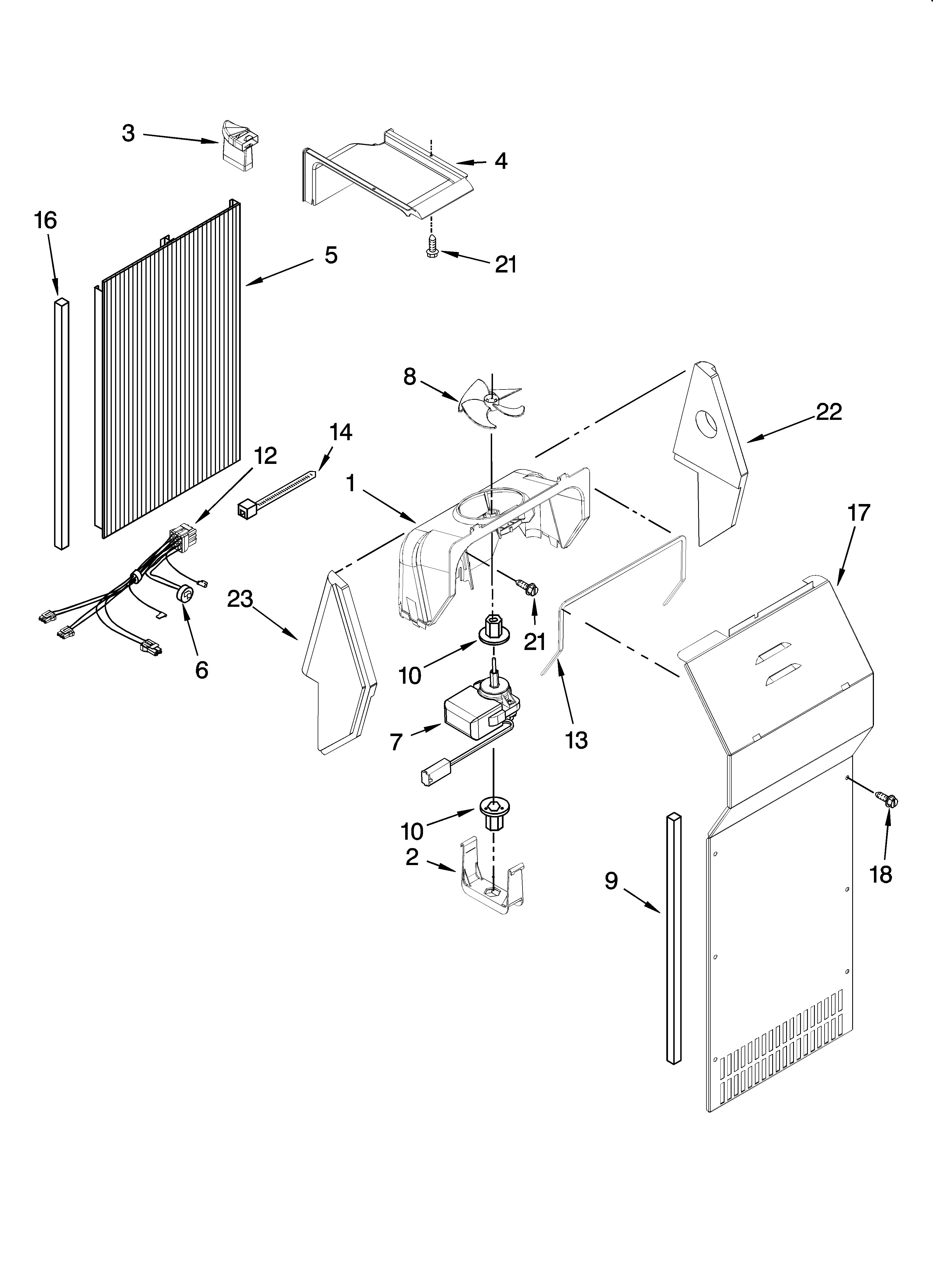 Whirlpool 7GS2SHEXPL01 air flow parts, optional parts (not included) diagram