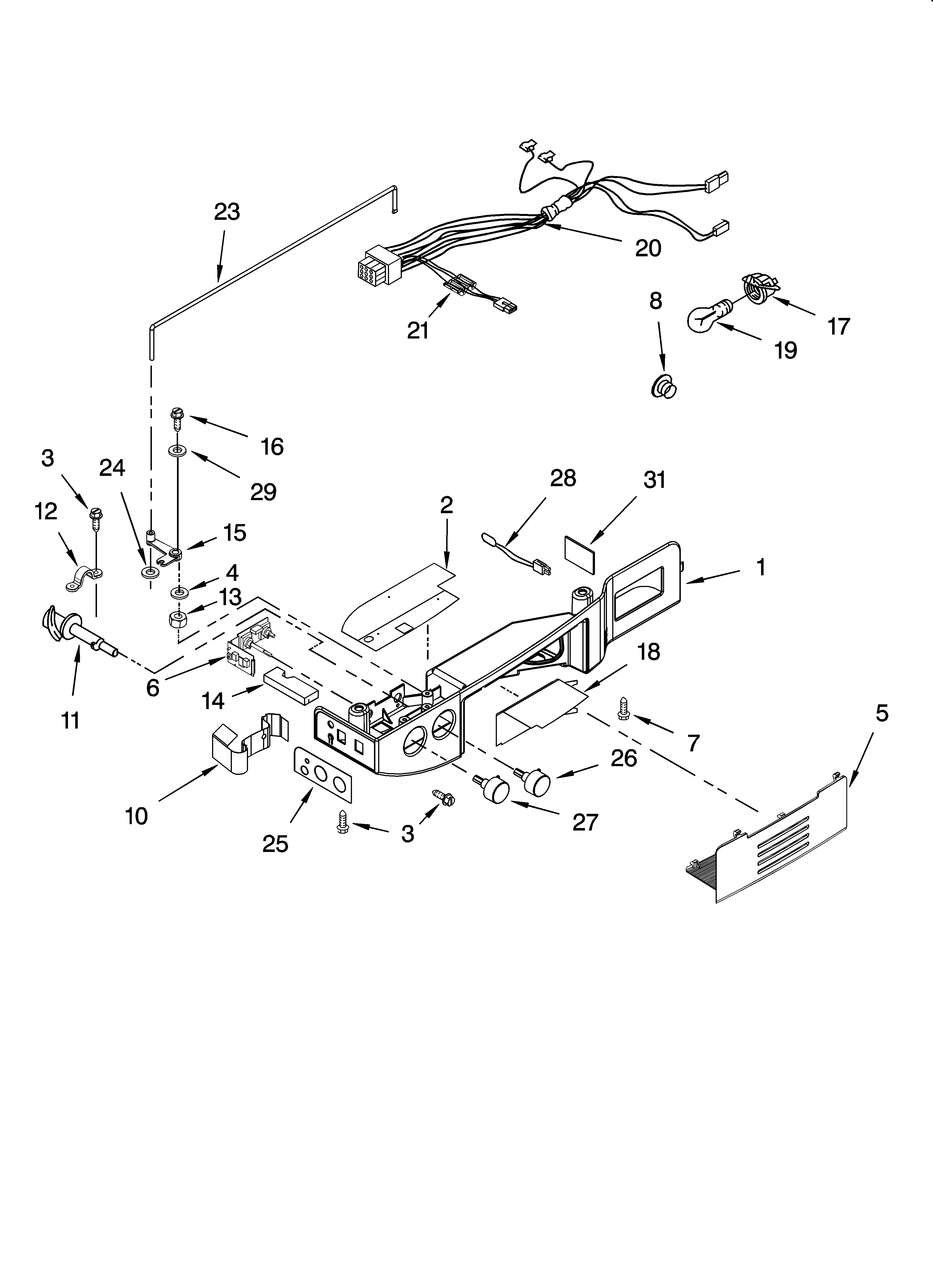 Whirlpool 7GS6SHEXMS01 control parts diagram