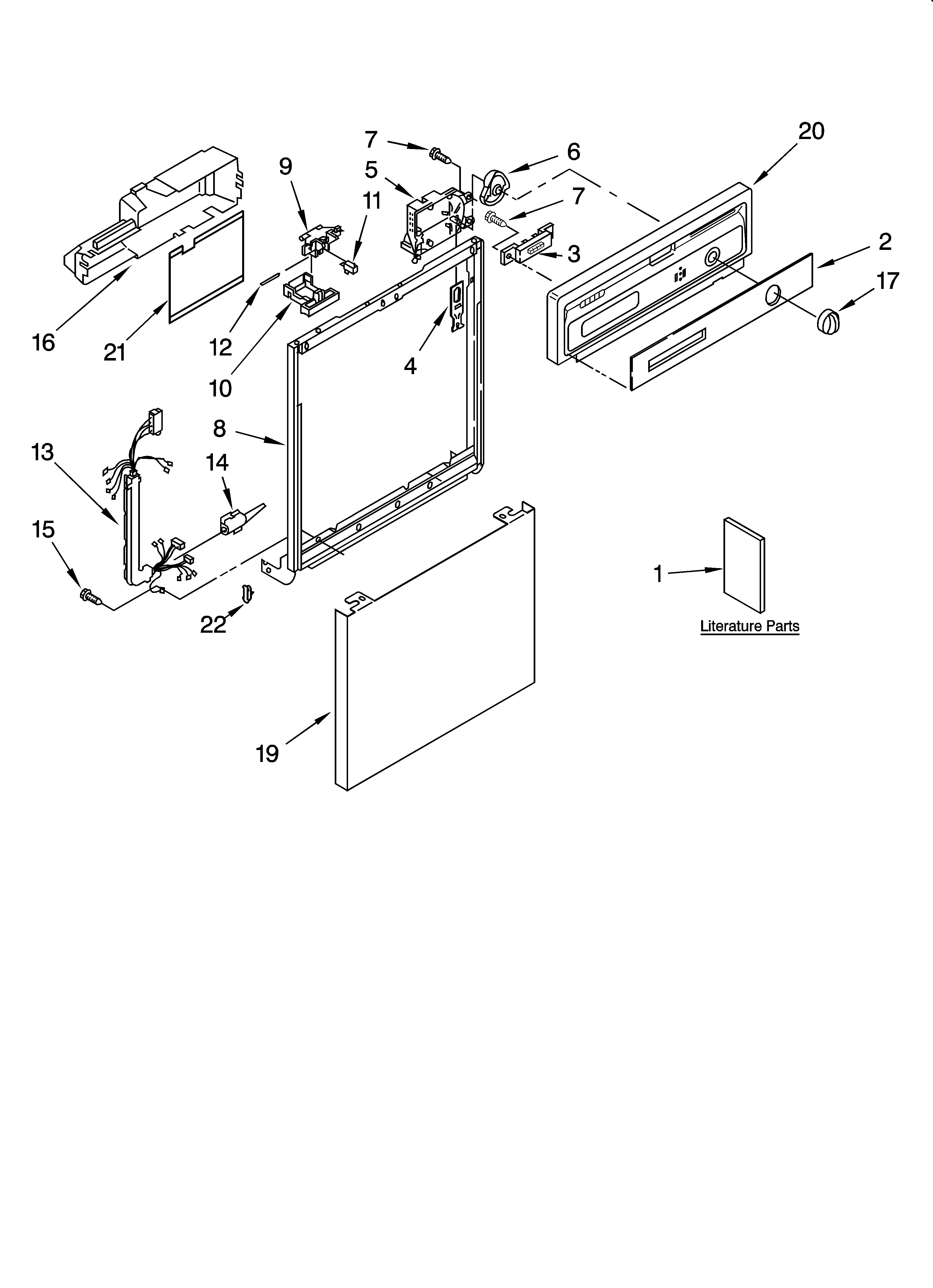 Whirlpool DU850SWPS2 frame and console parts diagram