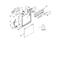 Whirlpool DU850SWPB2 frame and console parts diagram