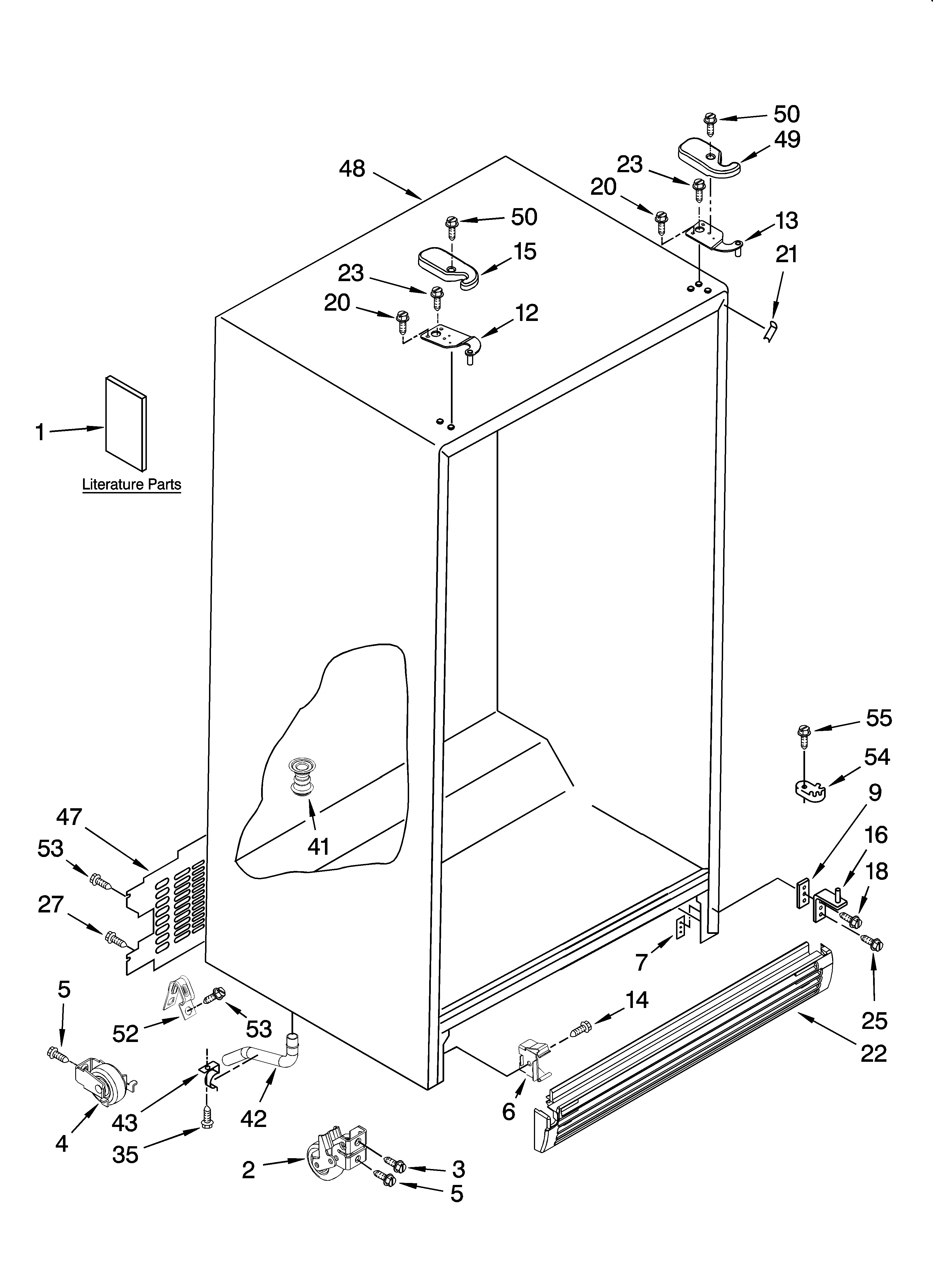 Whirlpool ED2CHQXTB00 cabinet parts diagram