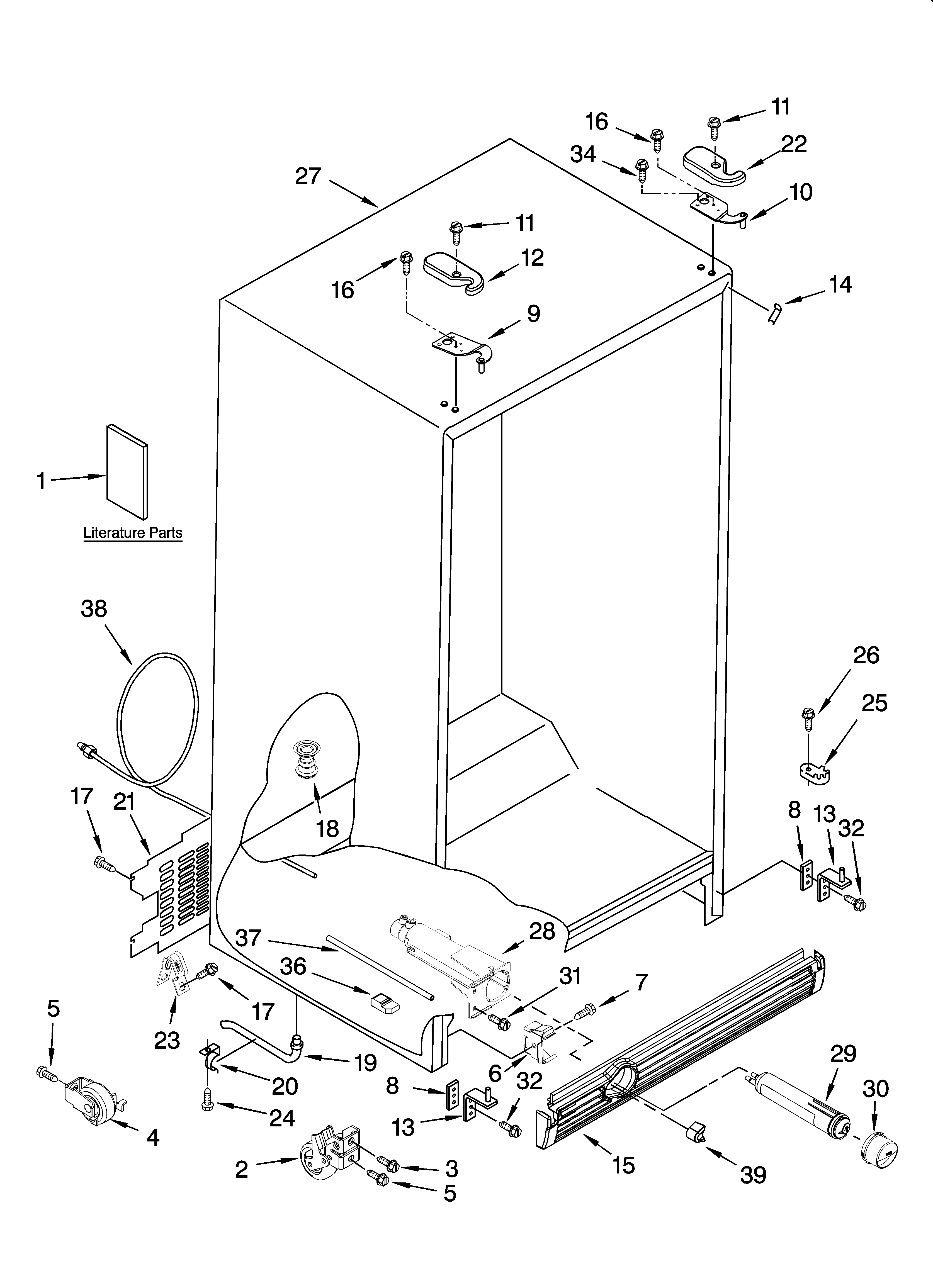 Whirlpool ED2FHGXSQ00 cabinet parts diagram