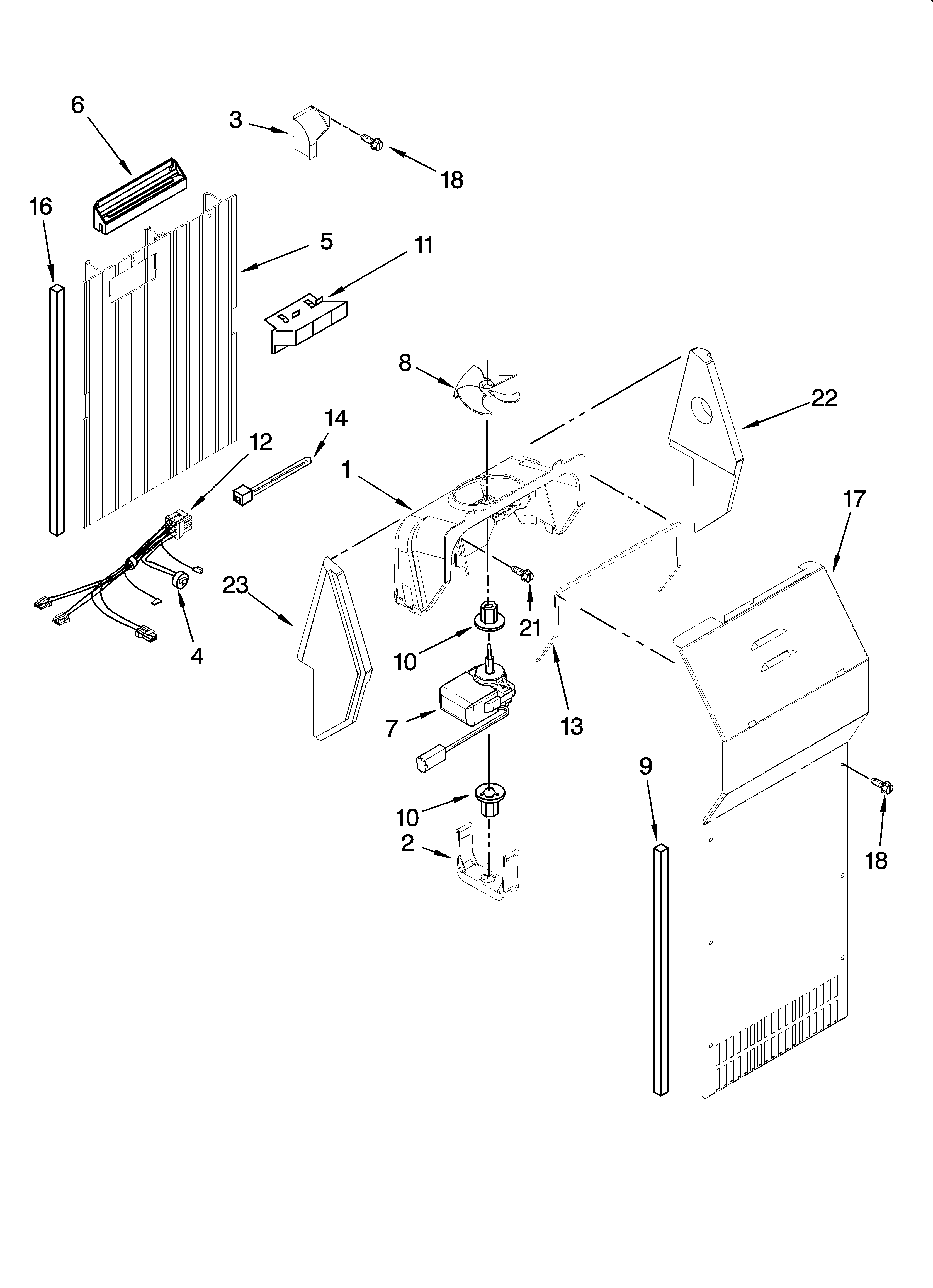 Whirlpool ED2FHGXSQ00 air flow parts diagram