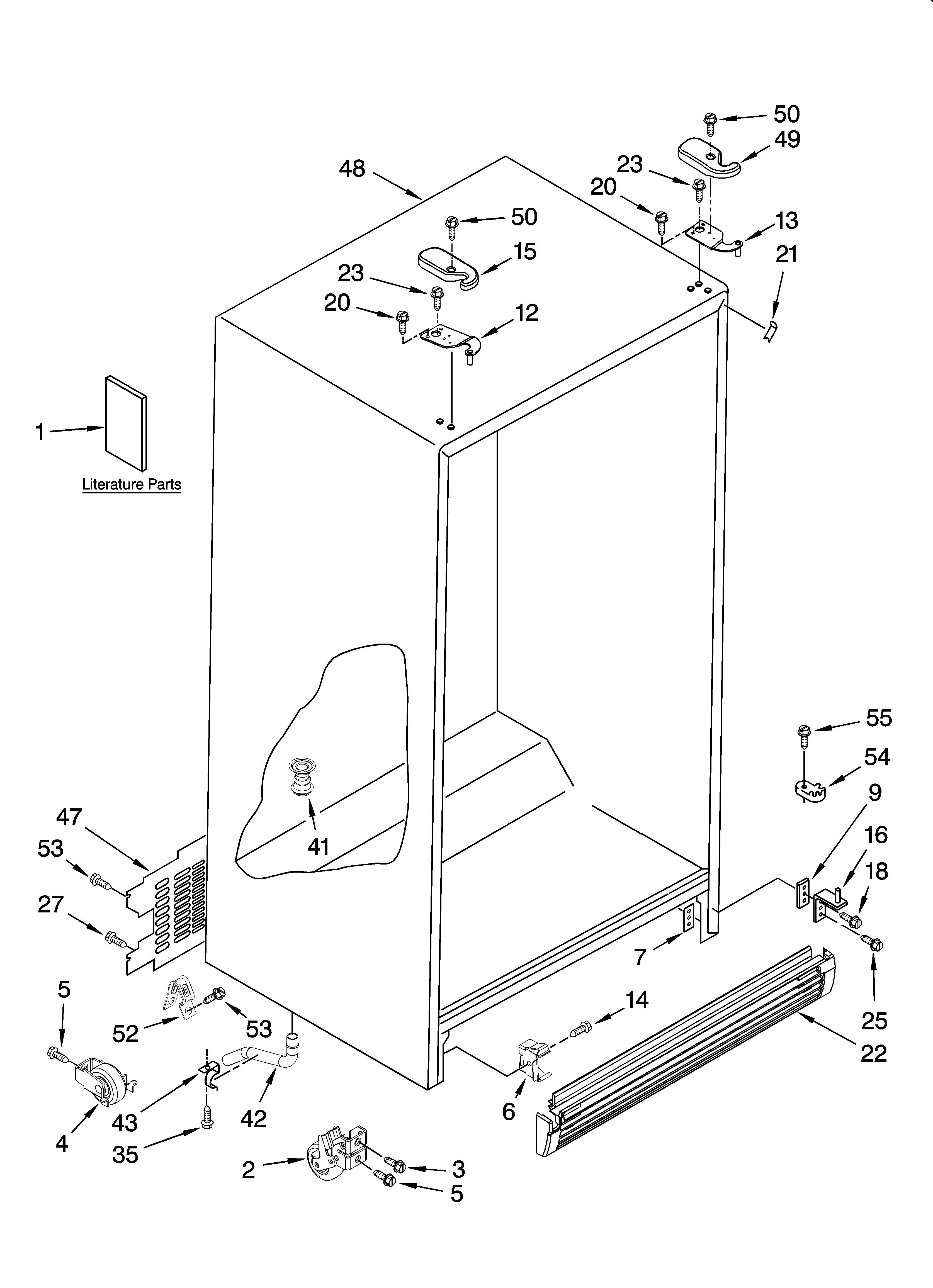 Whirlpool ED5CHQXTT00 cabinet parts diagram