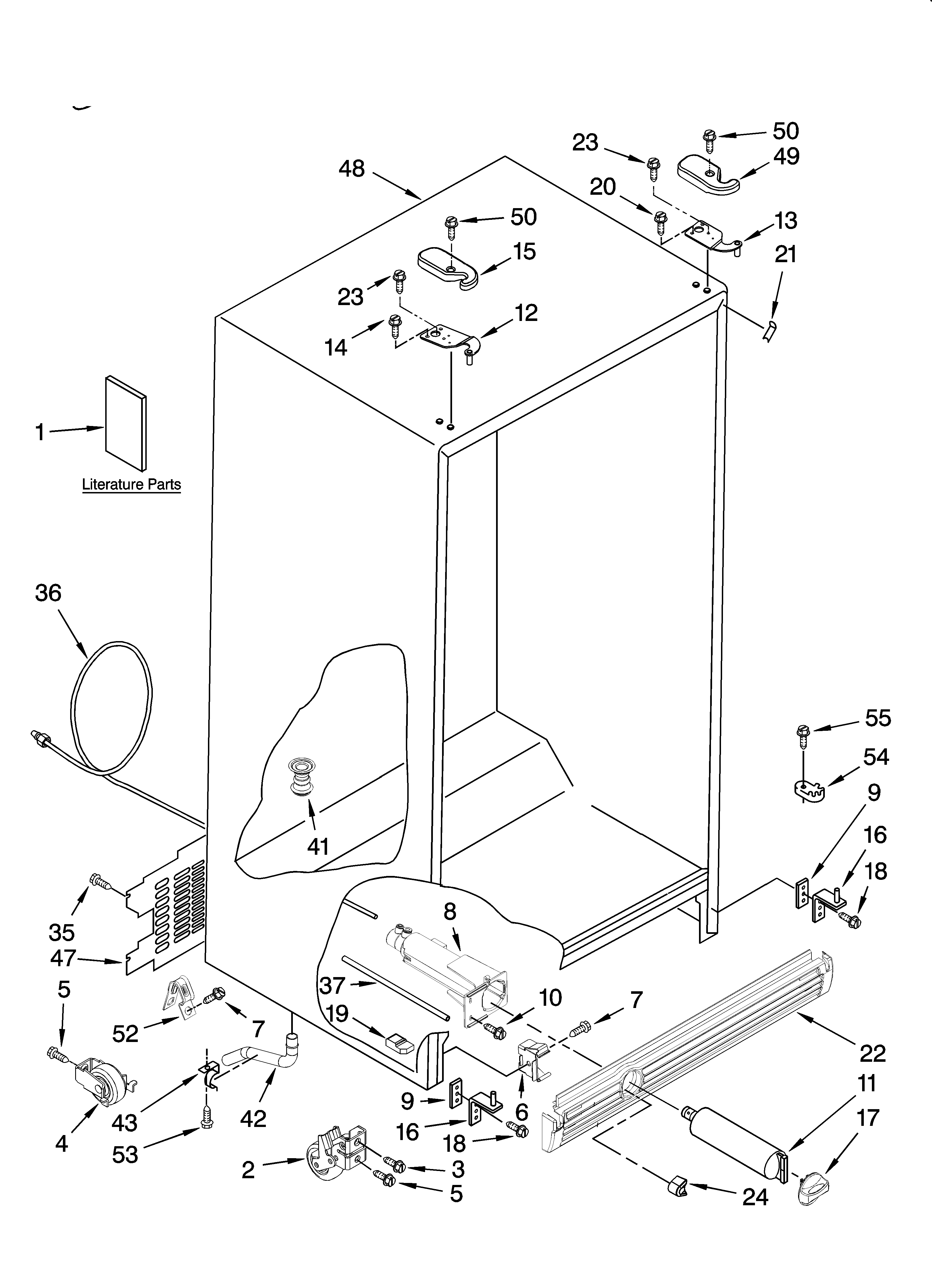 Whirlpool ED5FHGXSB00 cabinet parts diagram