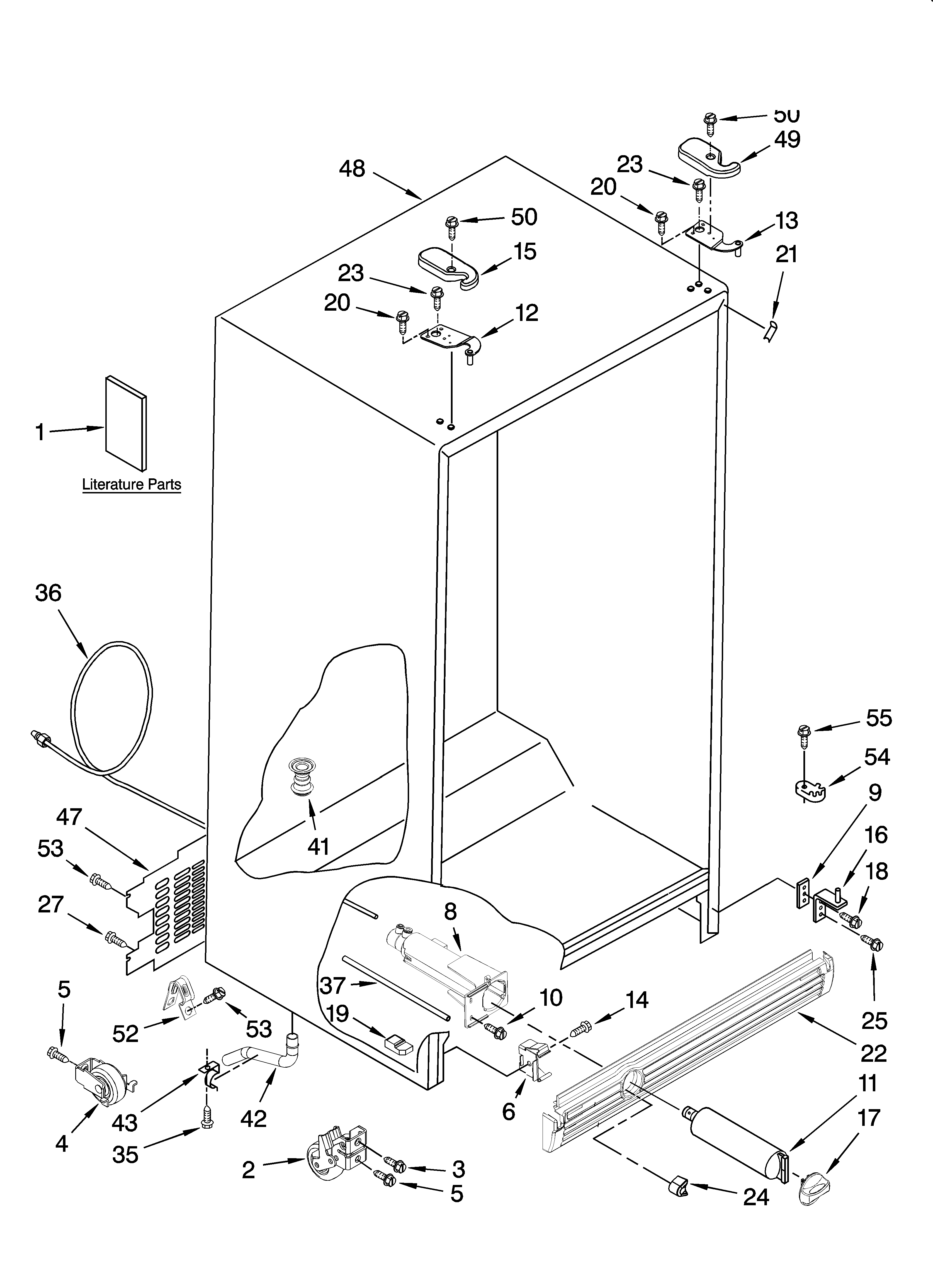 Whirlpool ED5PBEXTQ00 cabinet parts diagram