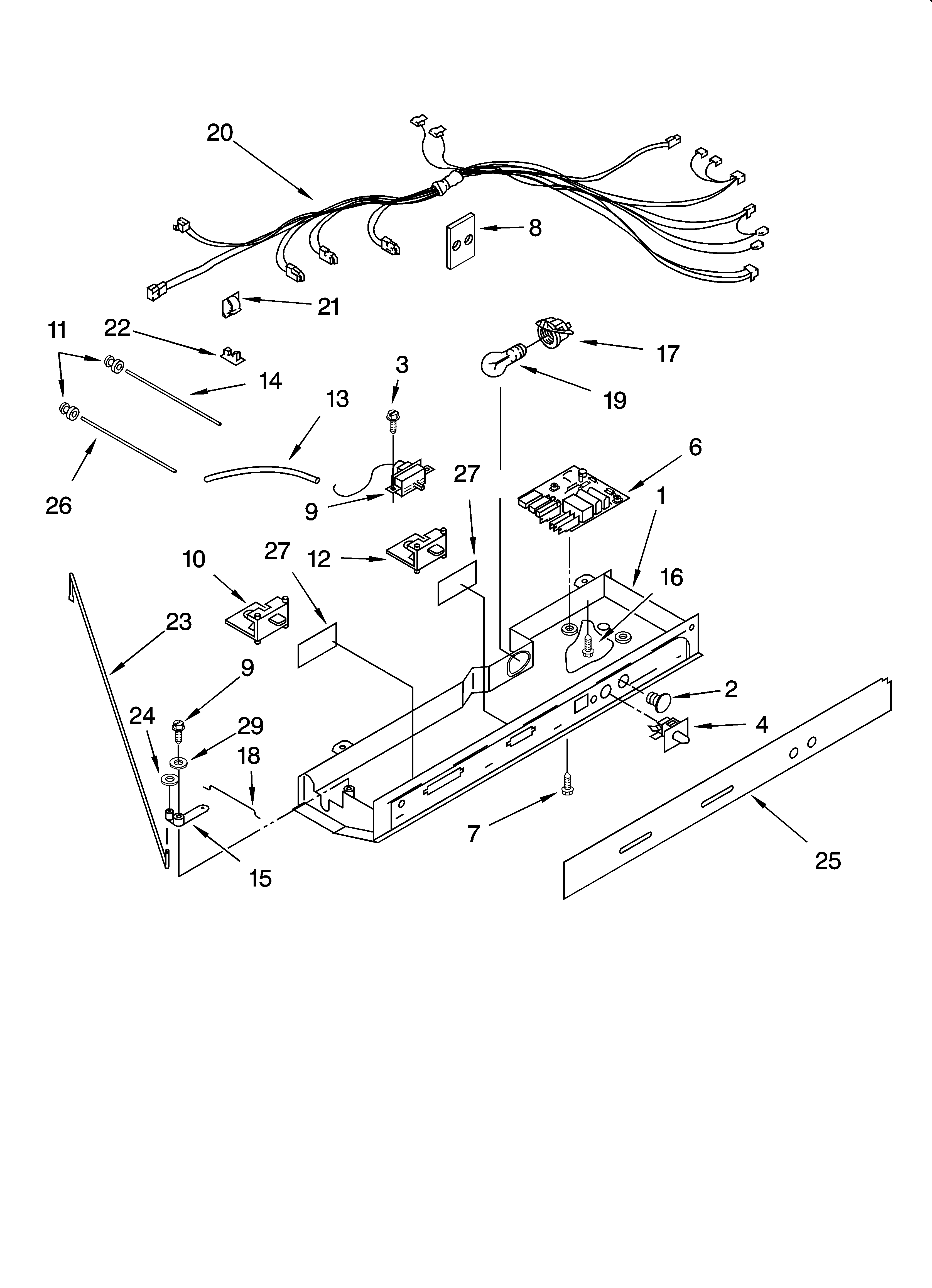 Whirlpool ES5LHAXSA00 control parts diagram