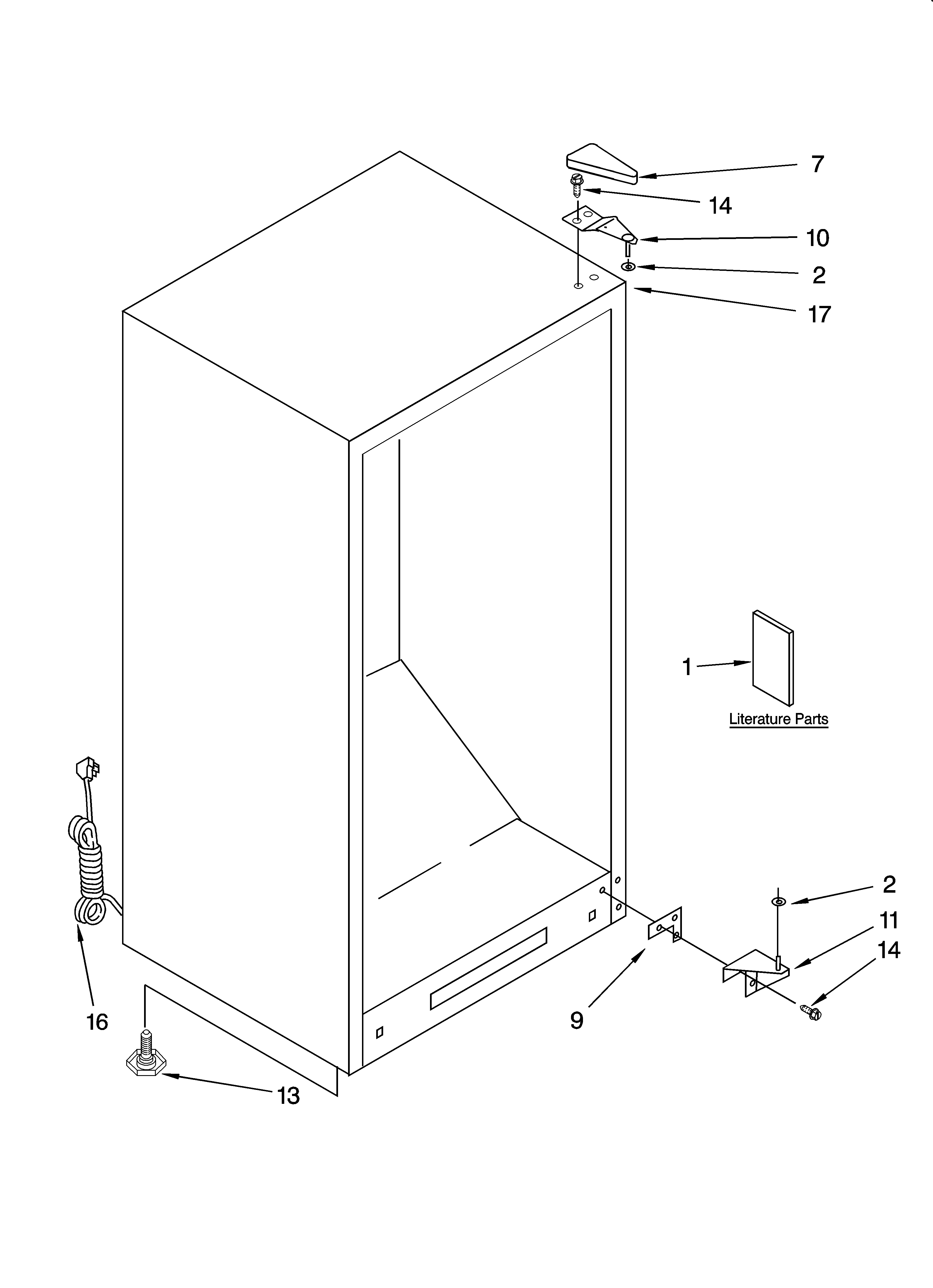 Whirlpool EV070FXRQ00 cabinet parts diagram
