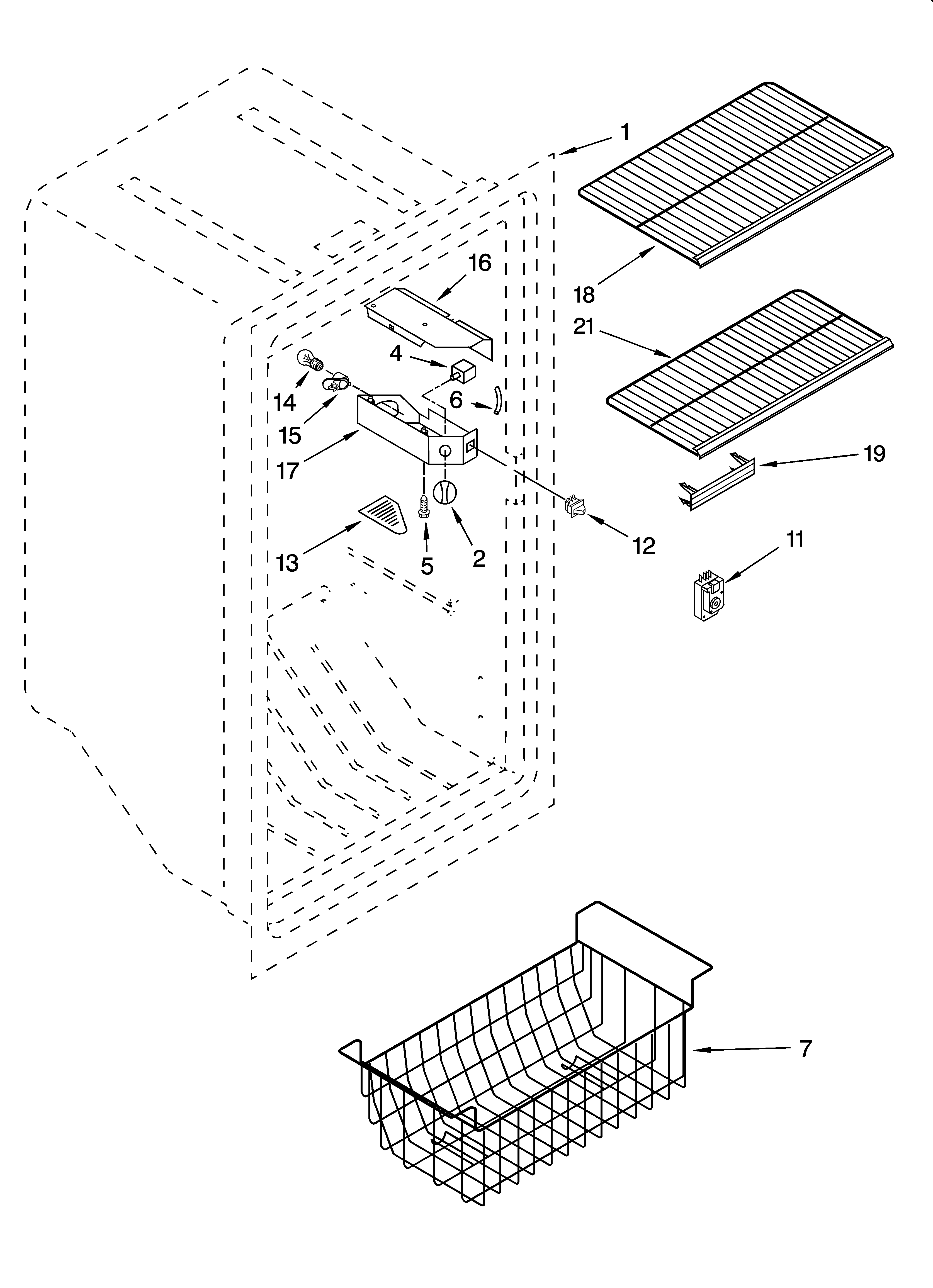 Whirlpool EV201NZRQ00 liner parts diagram