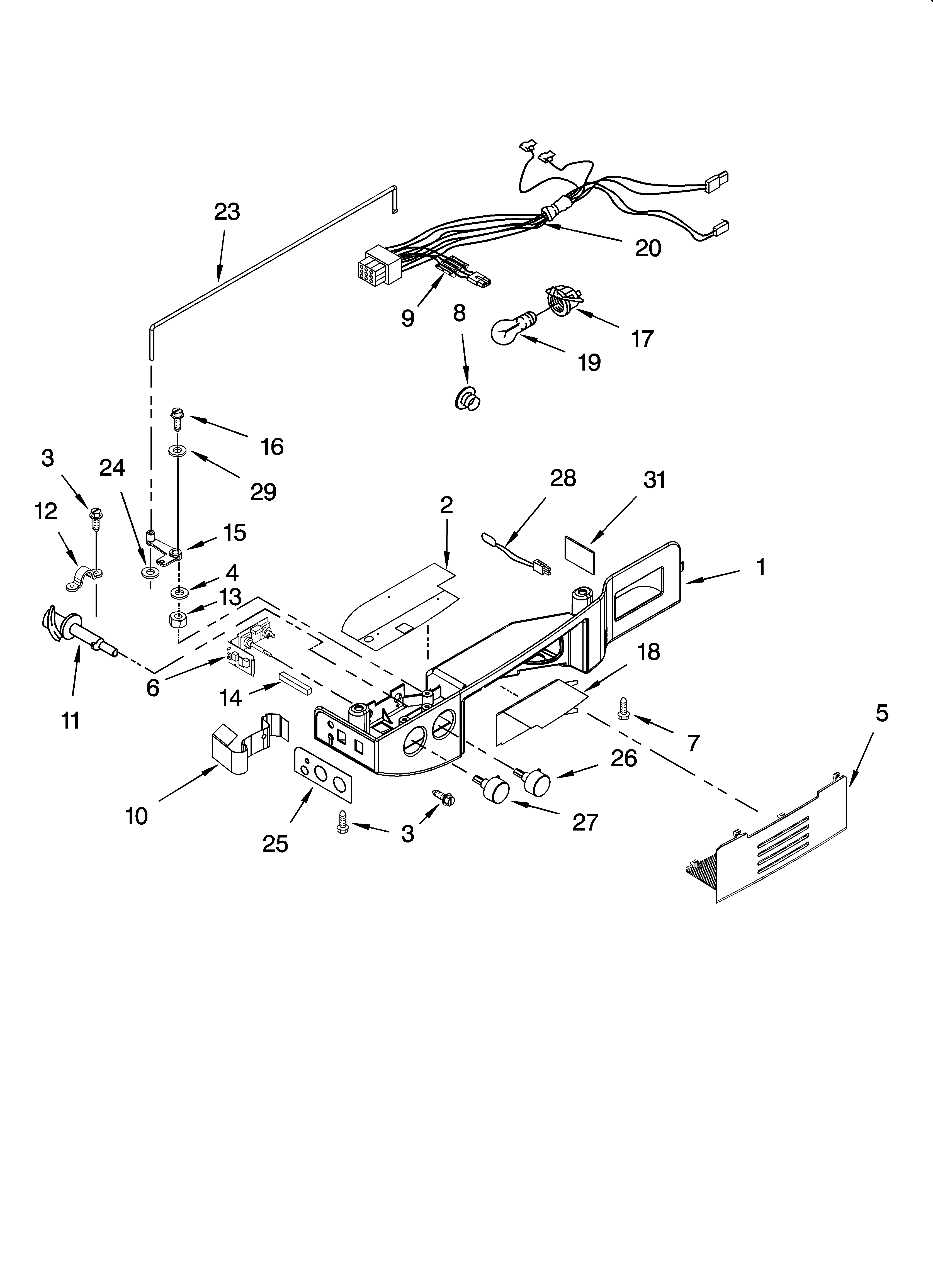 Whirlpool GS5SHAXSQ00 control parts diagram