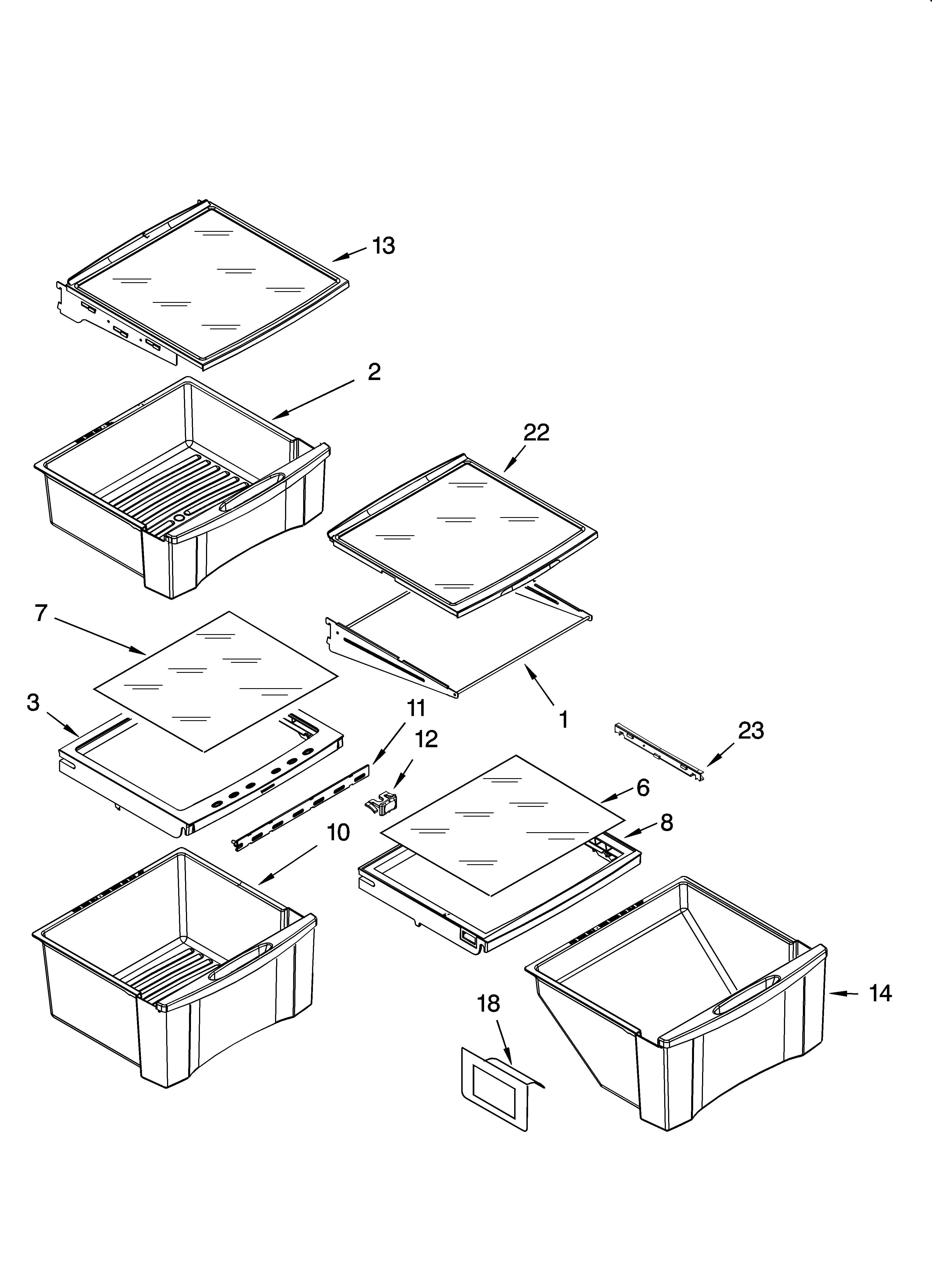 Whirlpool GS6NBEXRY01 refrigerator shelf parts diagram