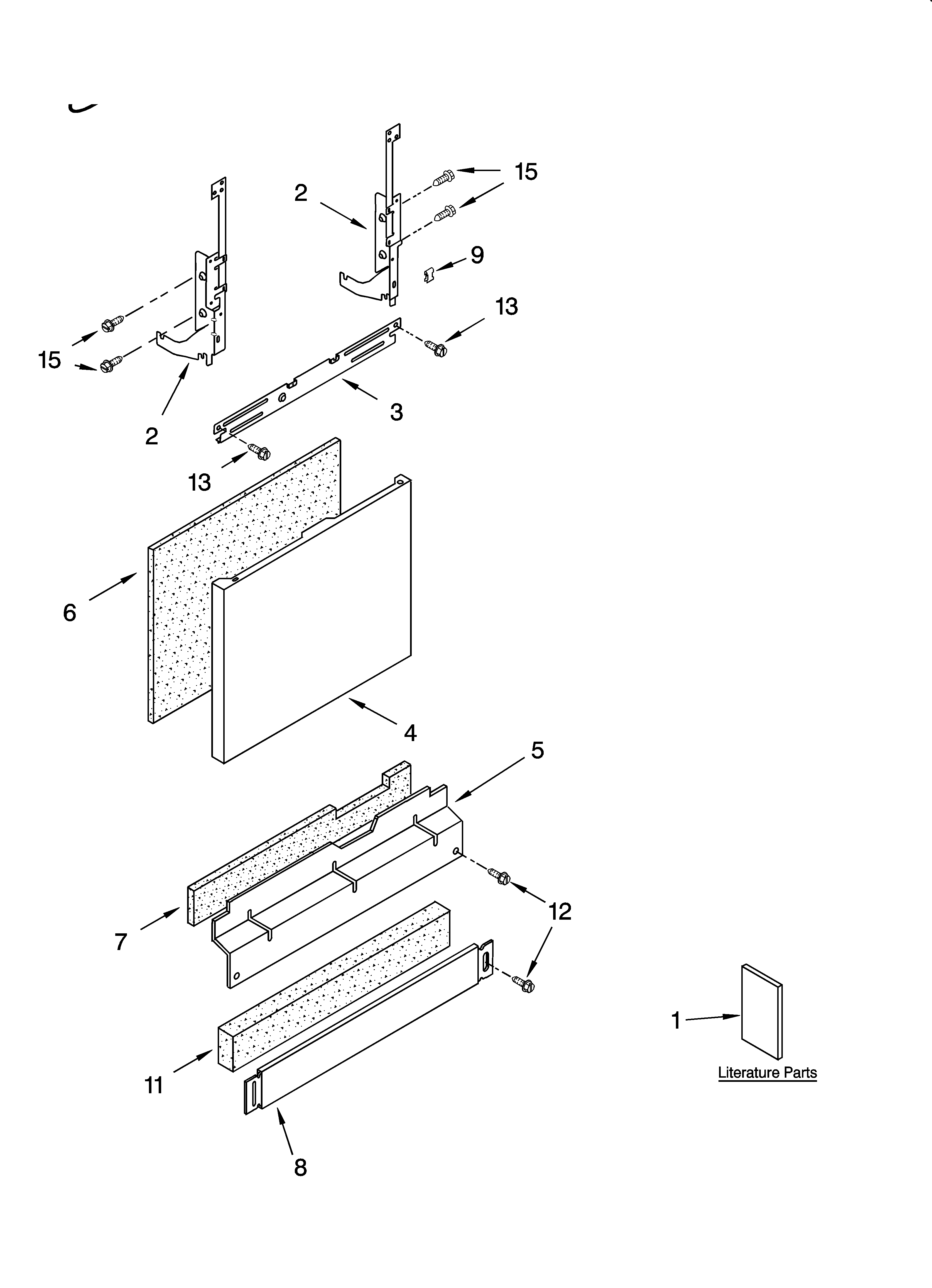 Whirlpool GU2400XTPQ1 door and panel parts diagram