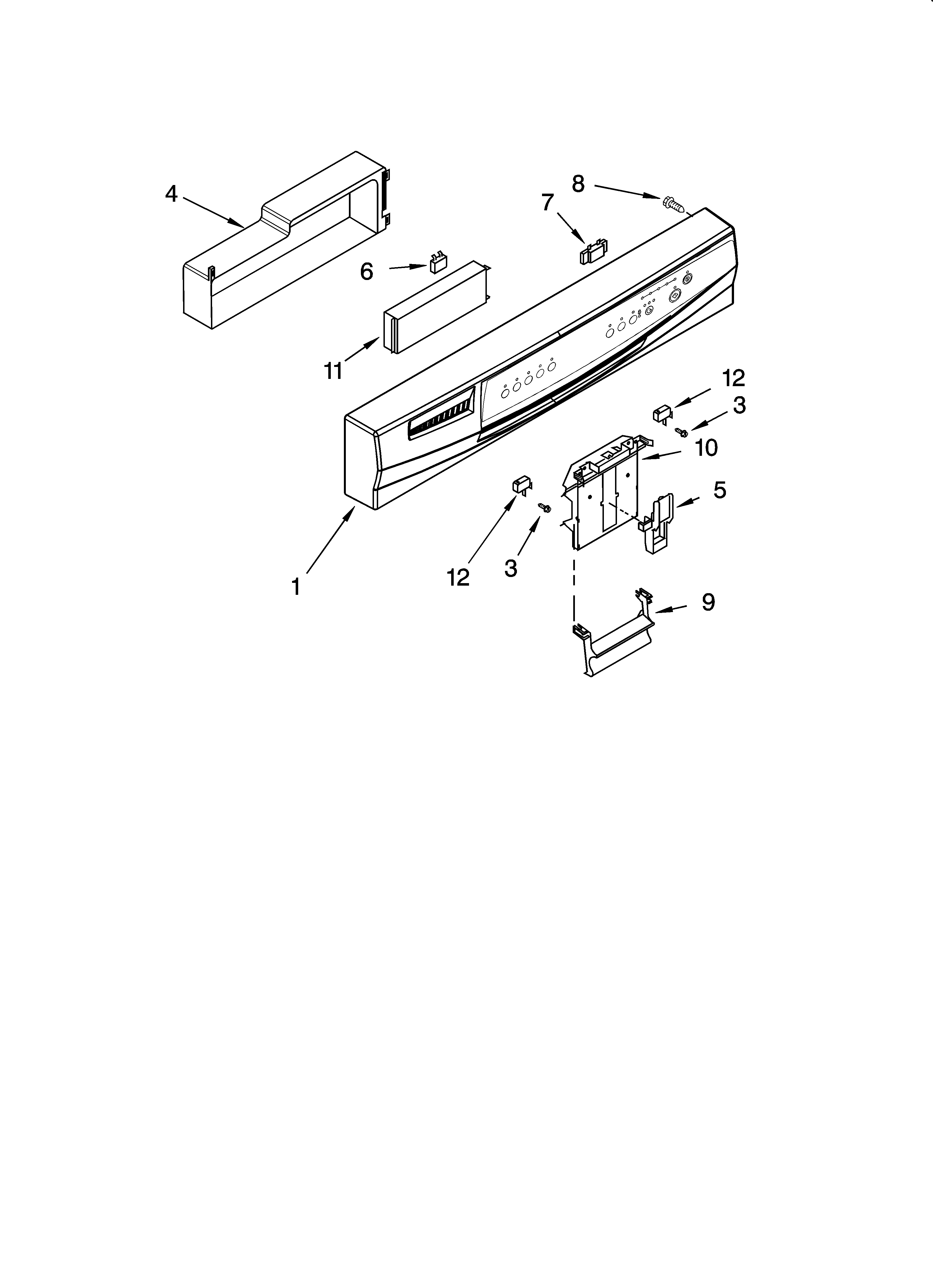 Whirlpool GU2400XTPQ1 control panel parts diagram