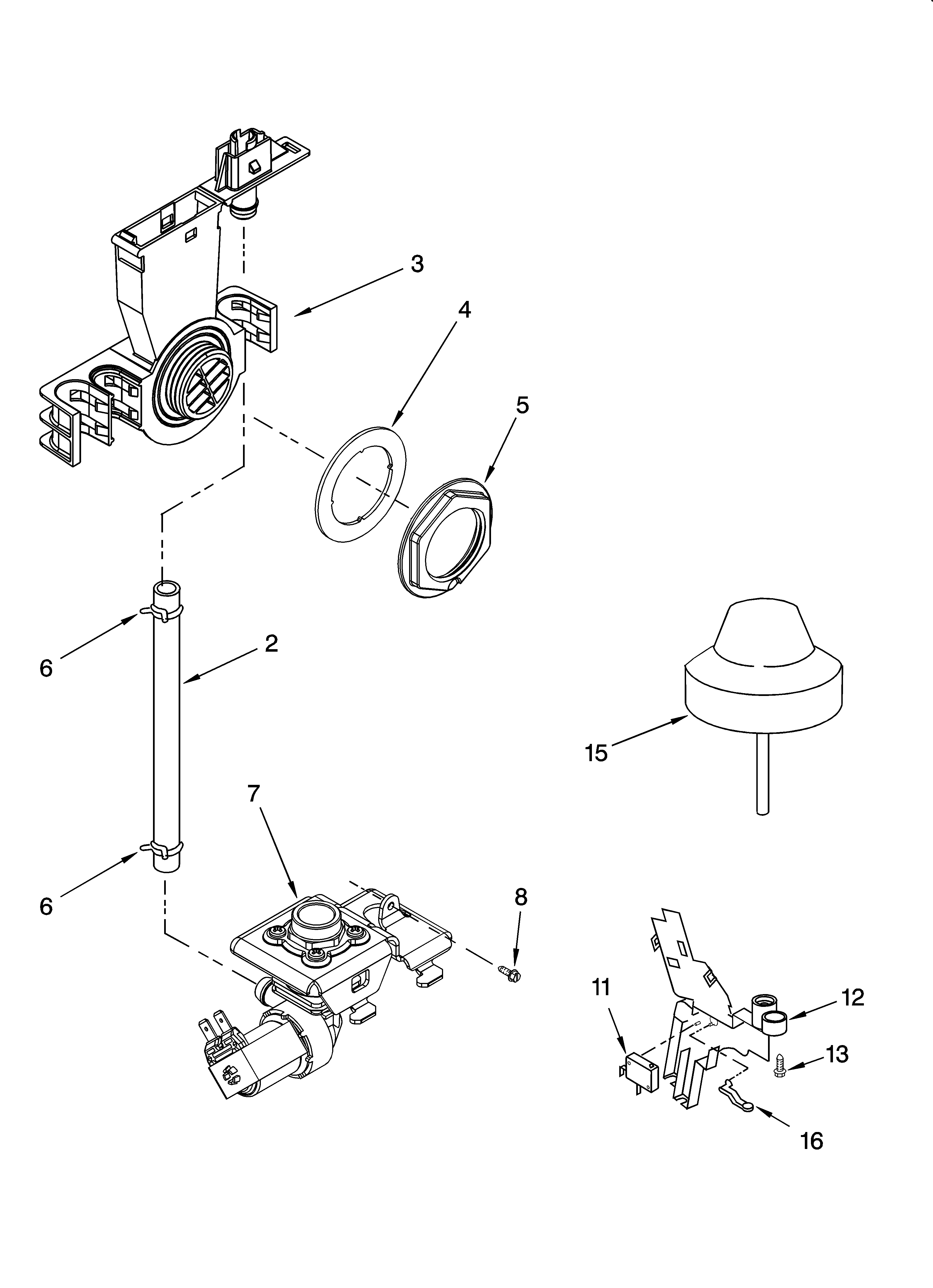 Whirlpool GU2400XTPQ1 fill and overfill parts diagram