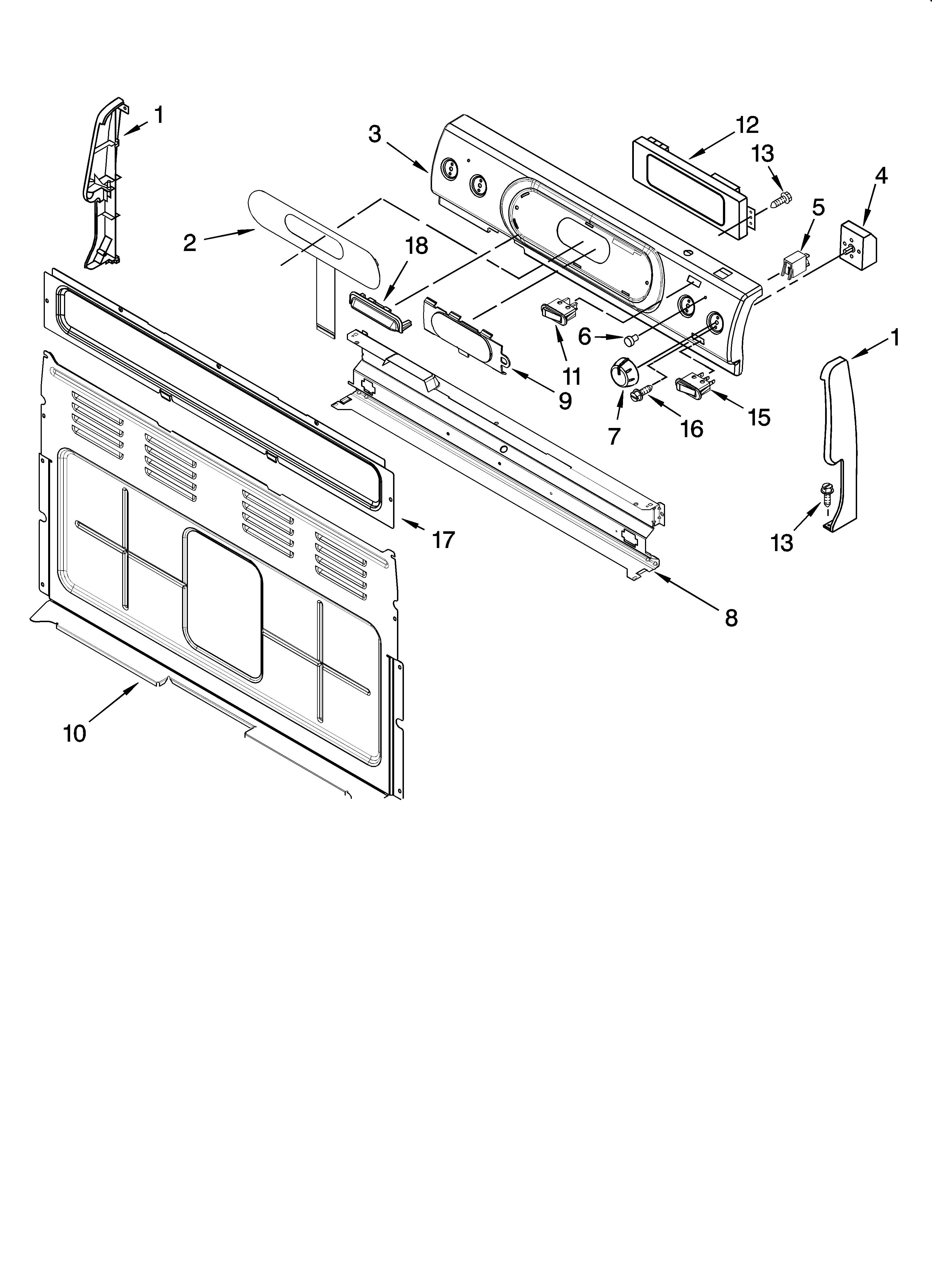 KitchenAid KERA205PWH4 control panel parts diagram