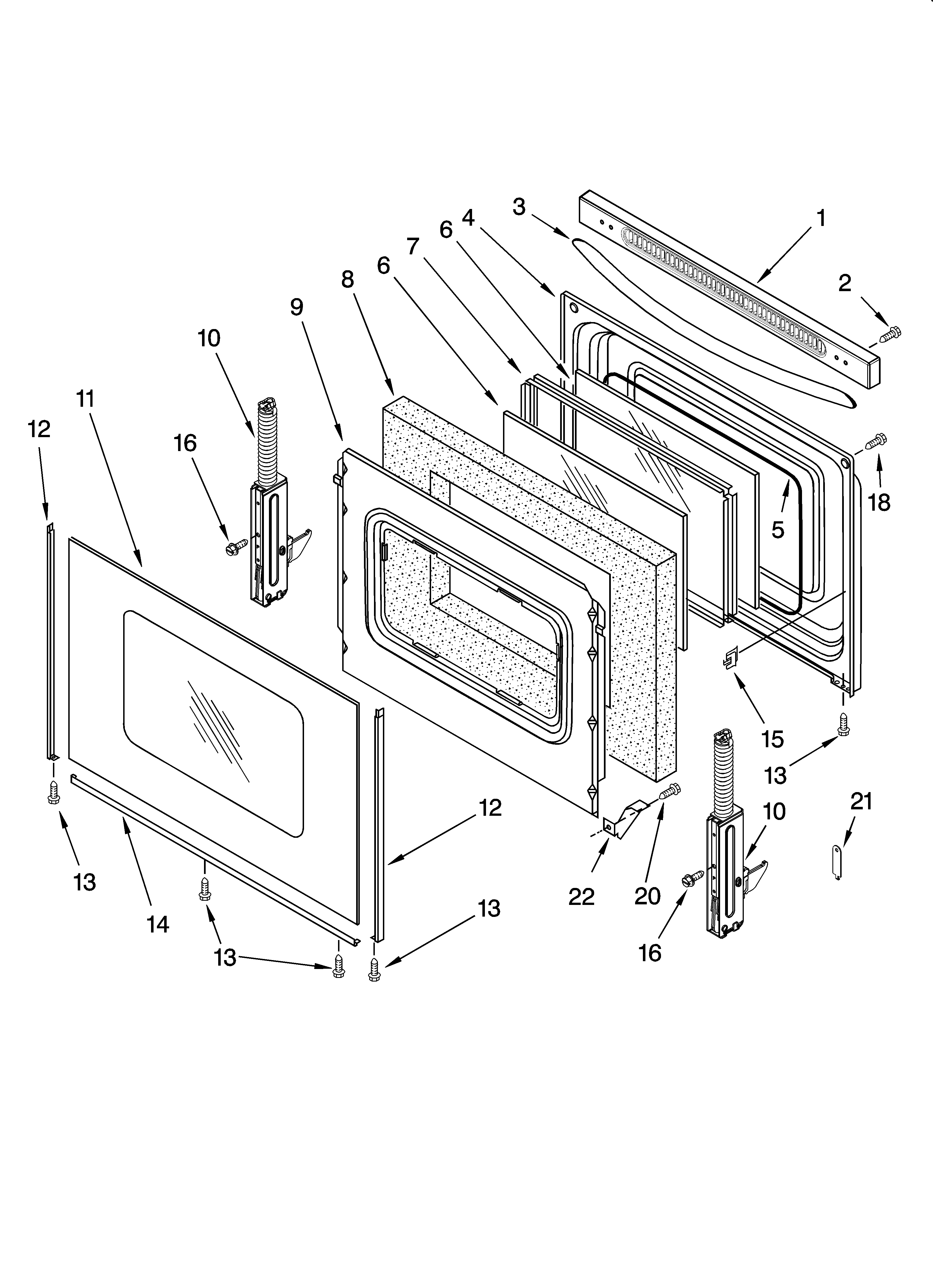 KitchenAid KERA205PWH4 door parts diagram