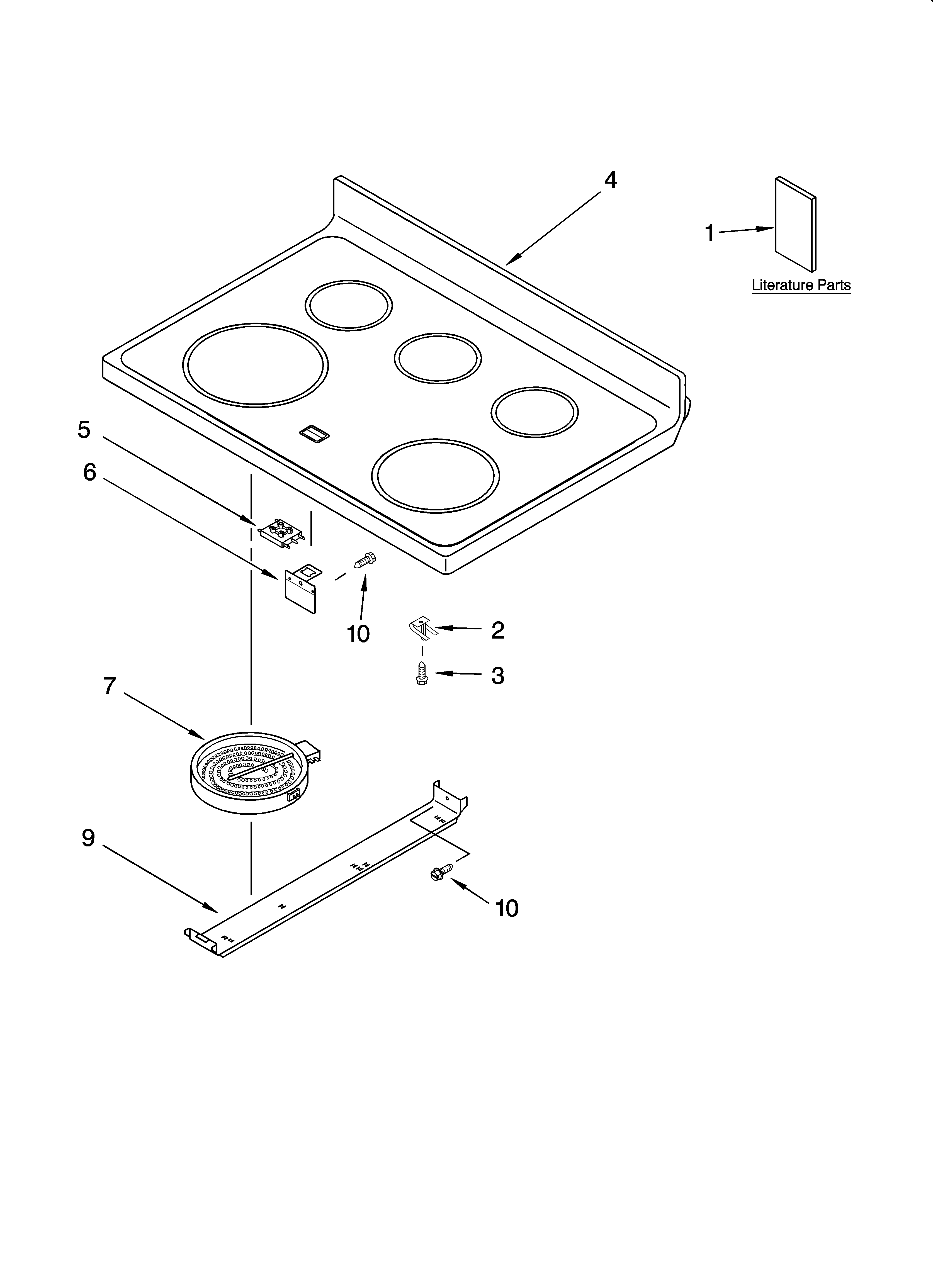 KitchenAid KERI201PBS4 cooktop parts diagram