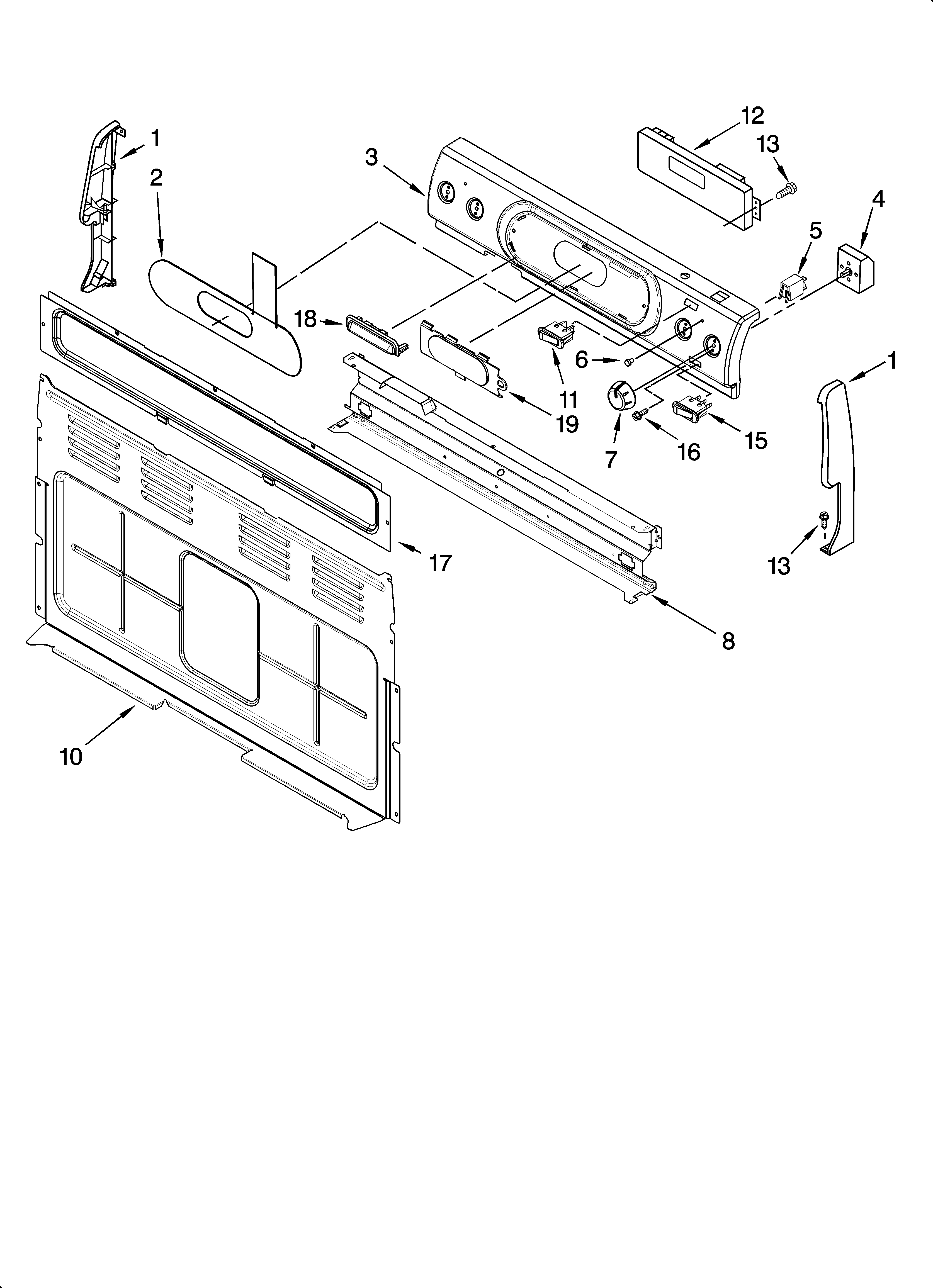 KitchenAid KERI201PBS4 control panel parts diagram