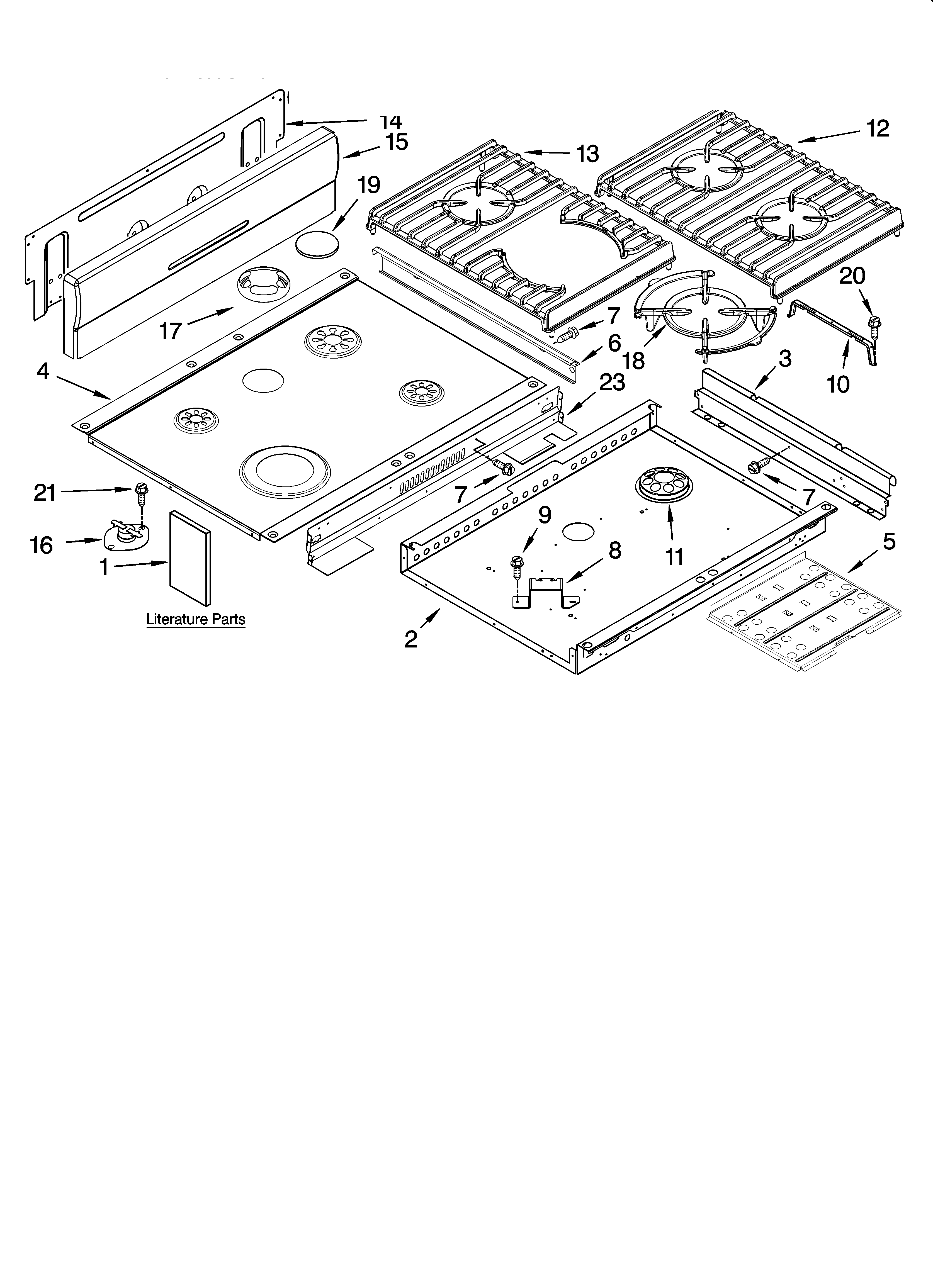 KitchenAid KGRA806PSS02 cooktop parts diagram