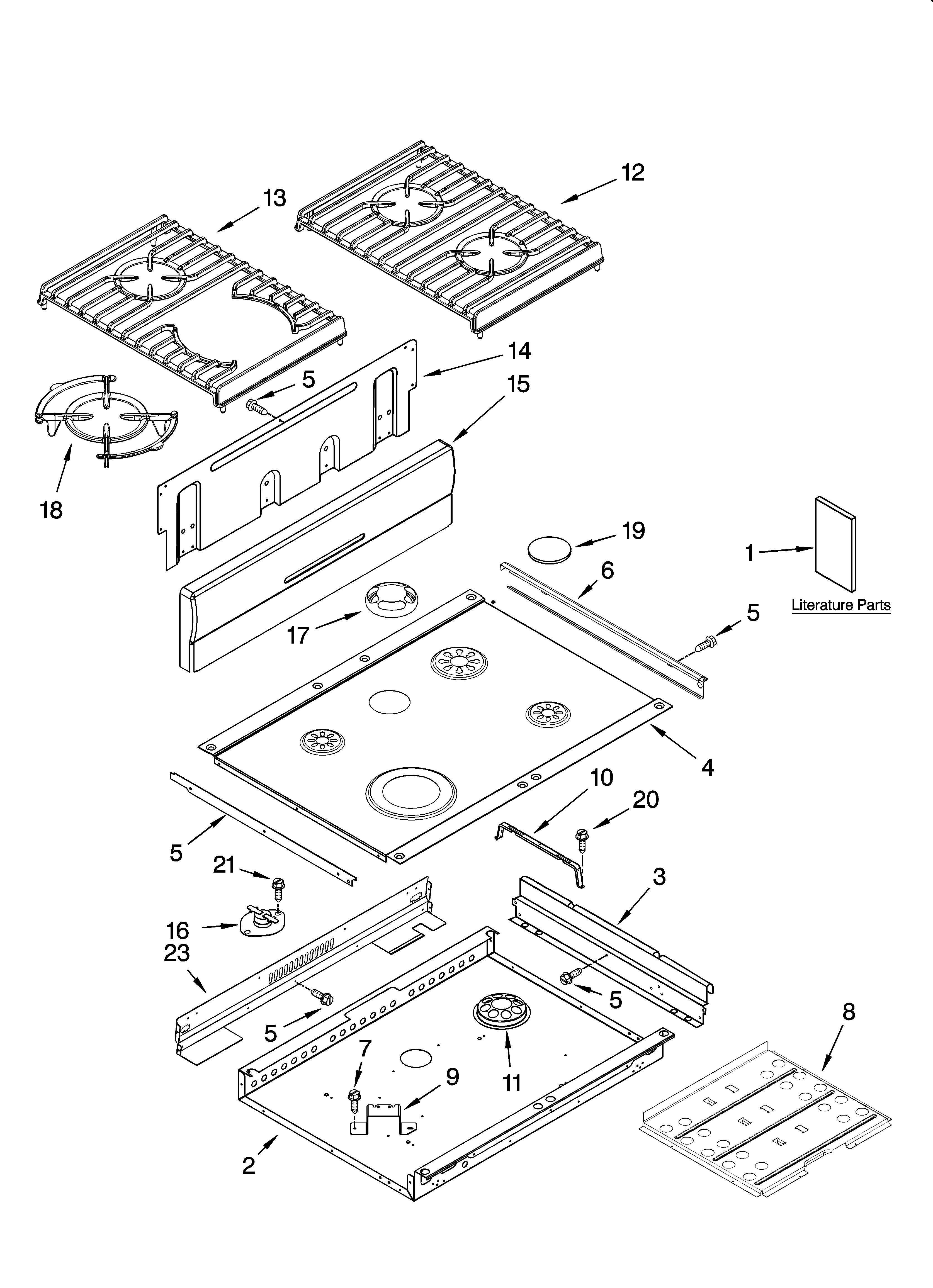 KitchenAid KGRK806PBL02 cooktop parts diagram
