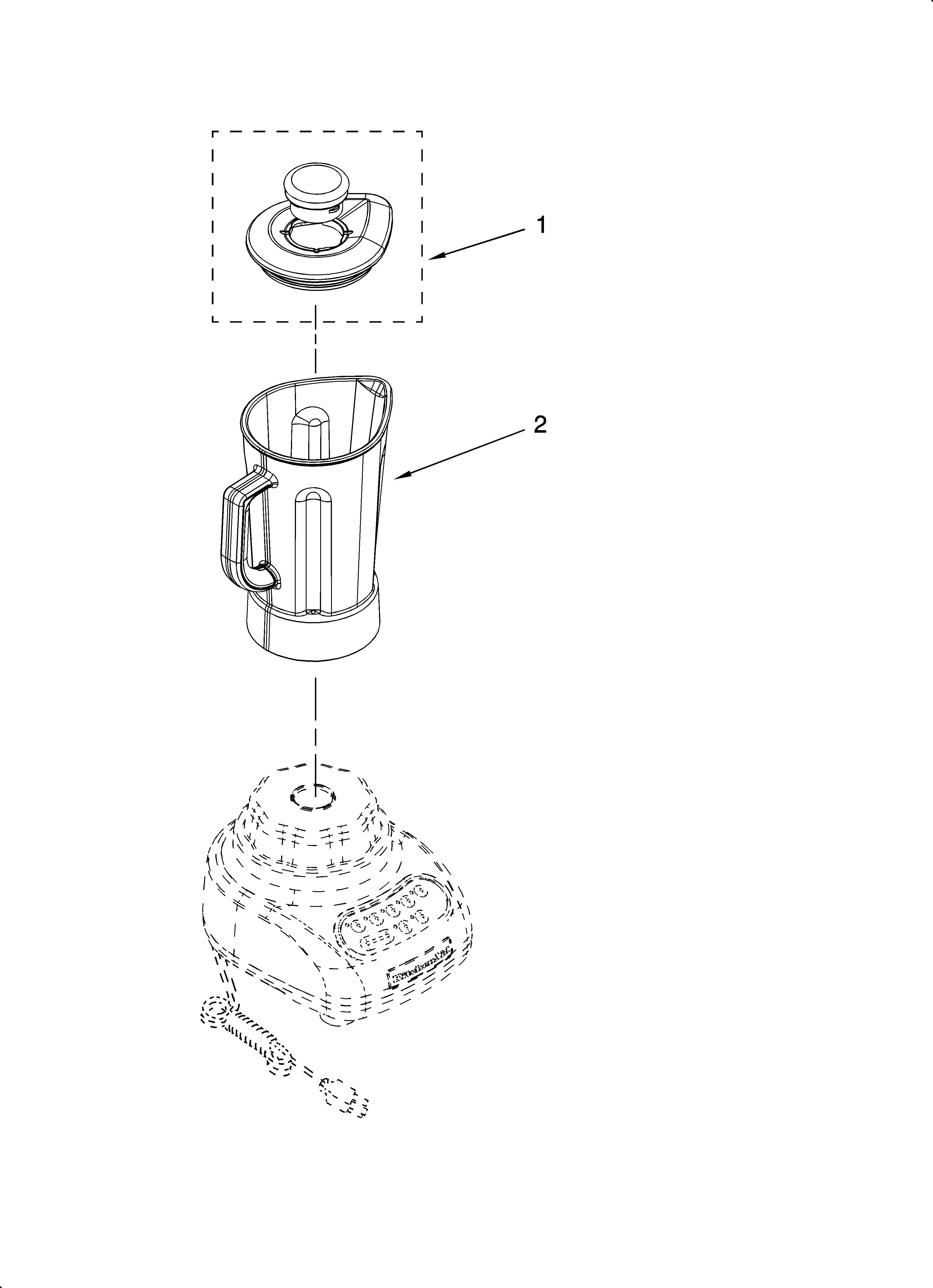 KitchenAid KSB550WH0 attachment parts diagram