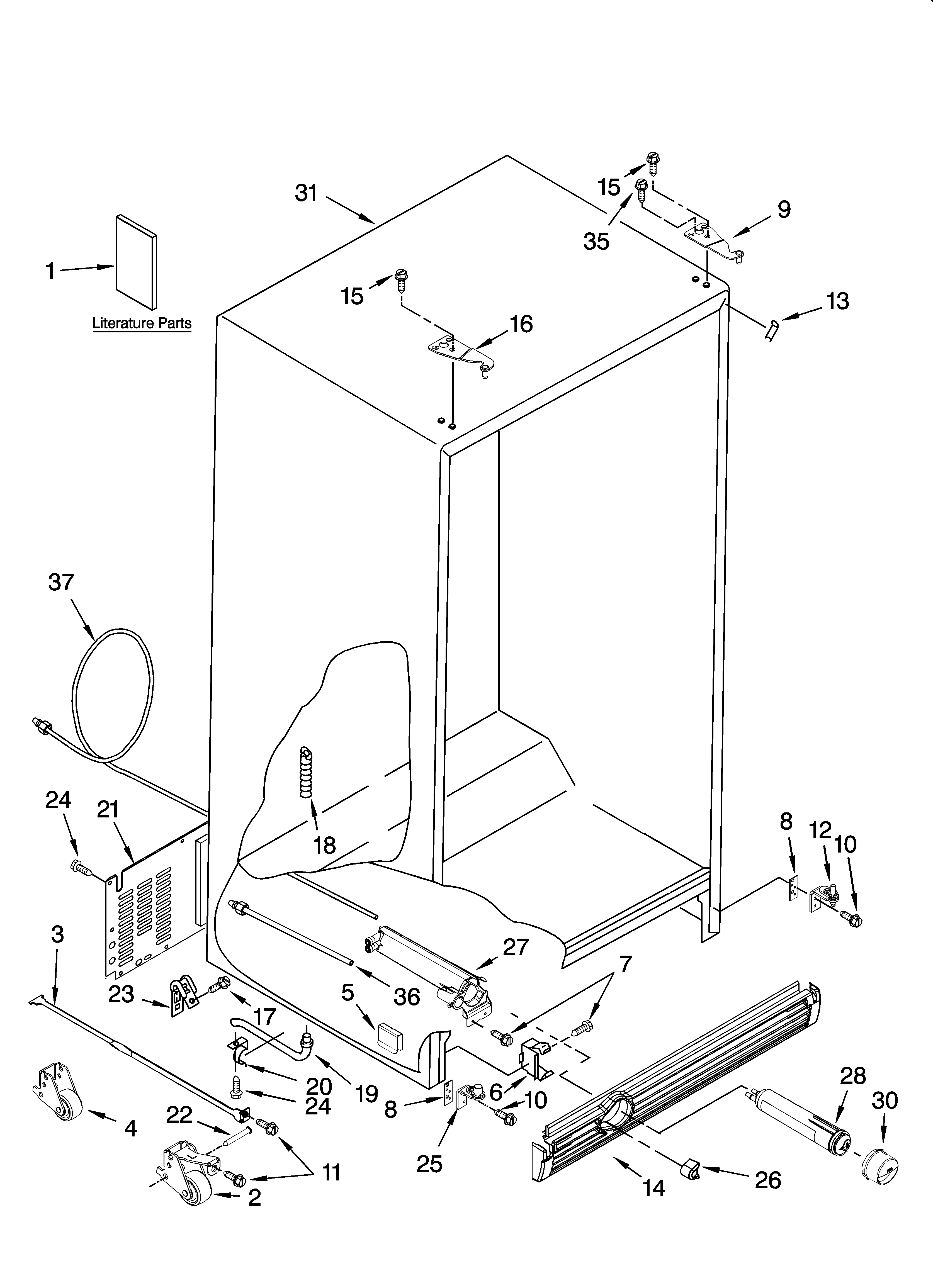 KitchenAid KSCS23INSS00 cabinet parts diagram