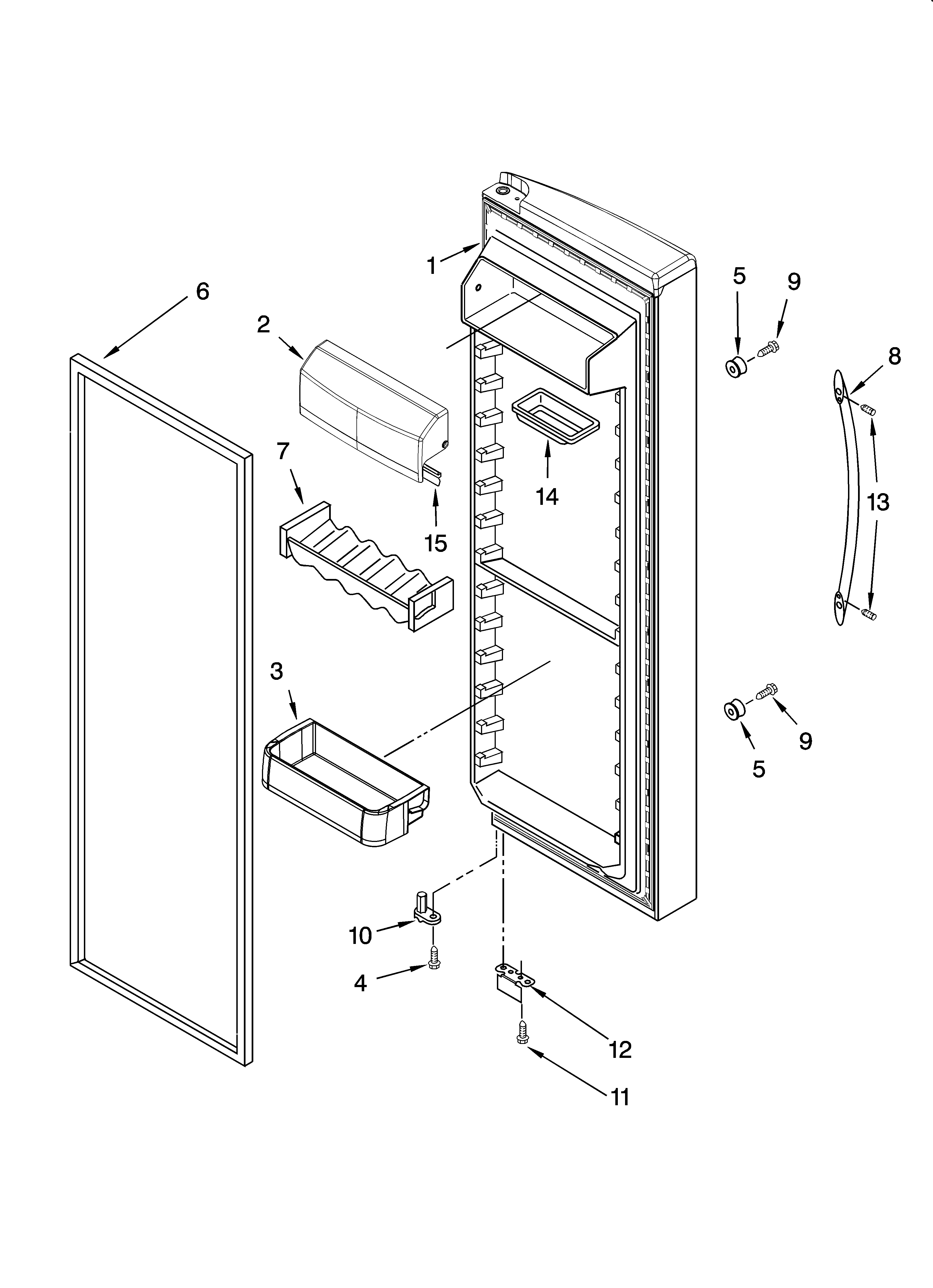 KitchenAid KSRT25CRBL01 refrigerator door parts diagram