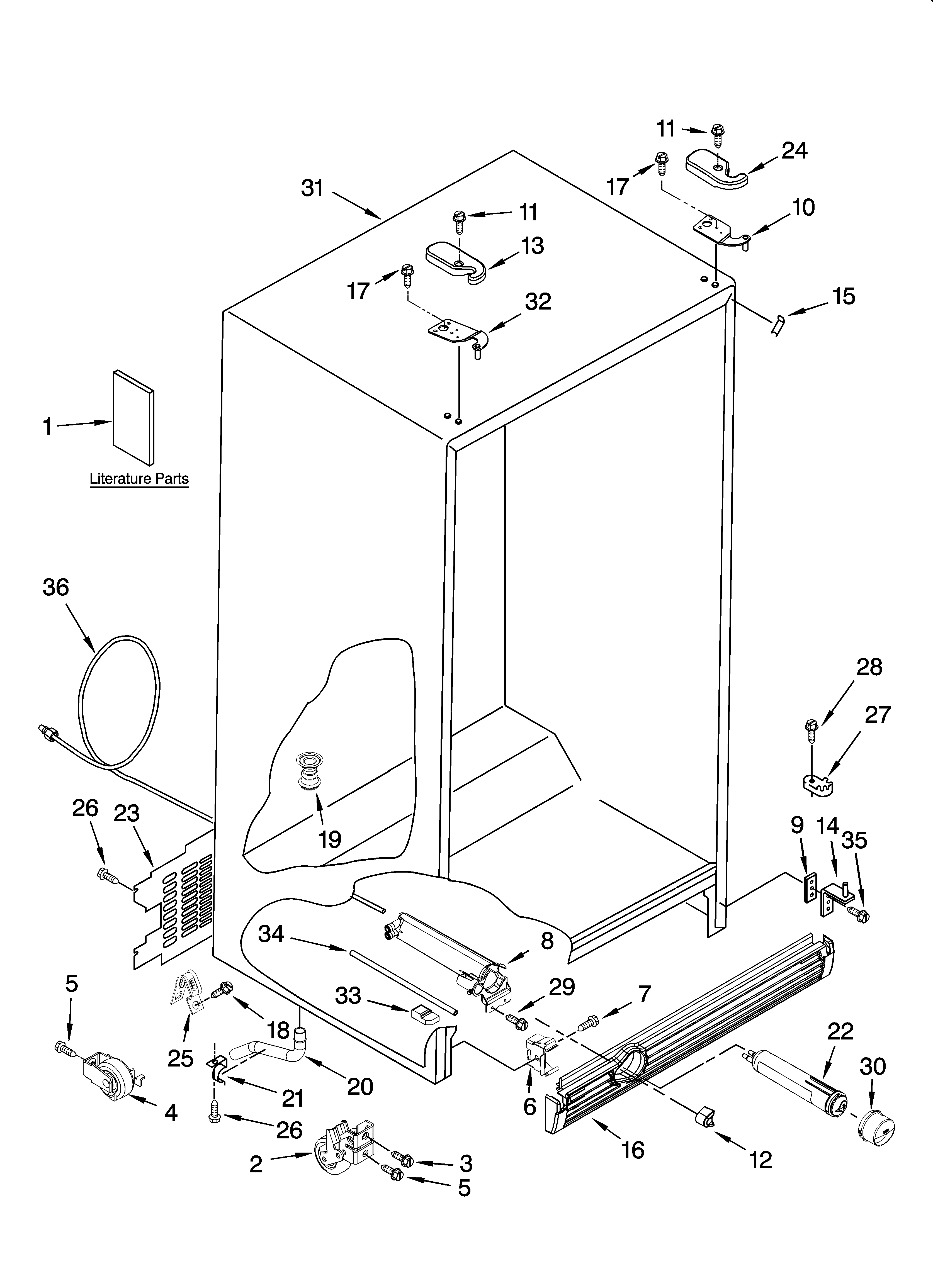KitchenAid KSRX22FSST00 cabinet parts diagram