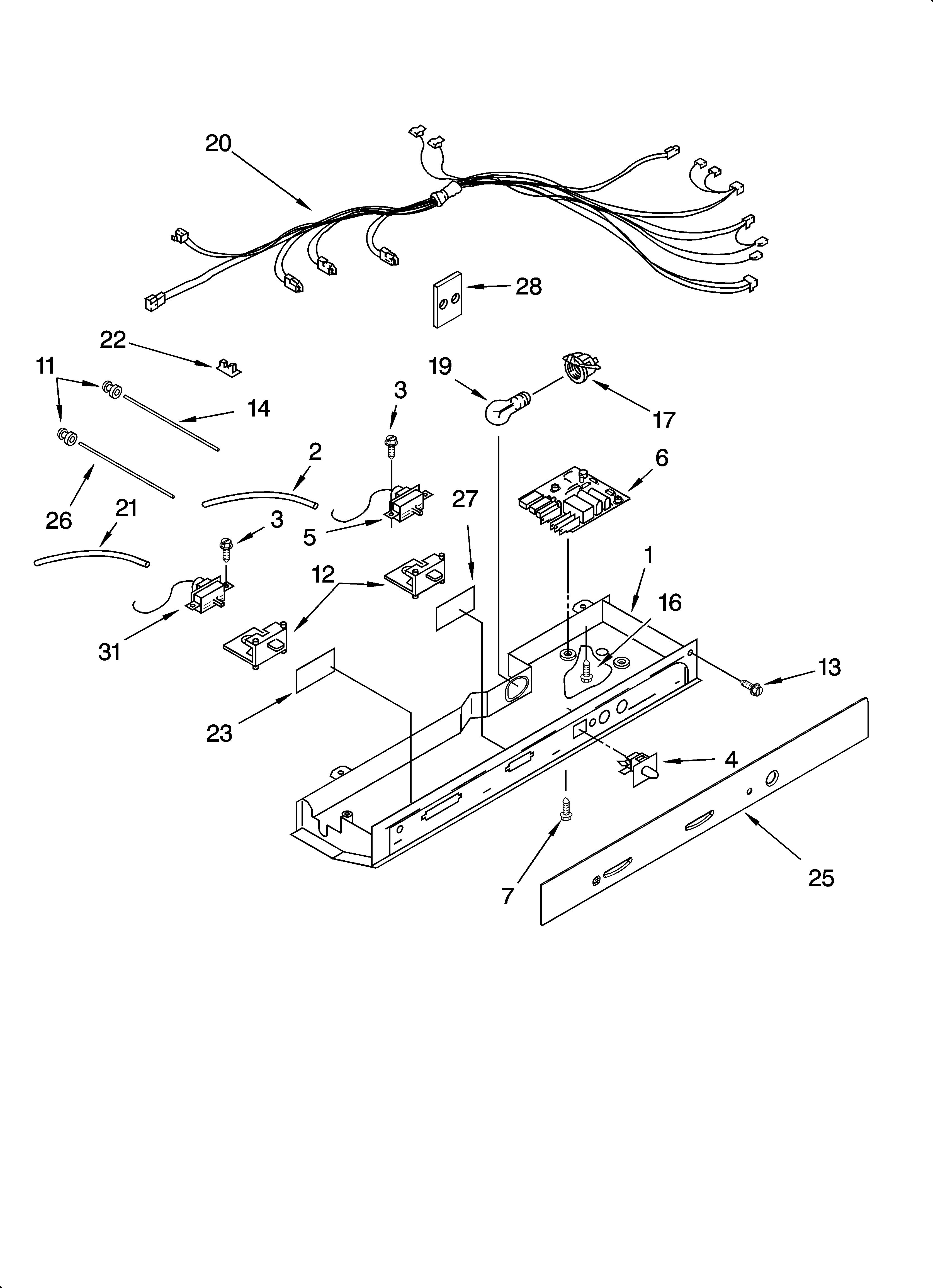 KitchenAid KSRX25FSST00 control parts diagram