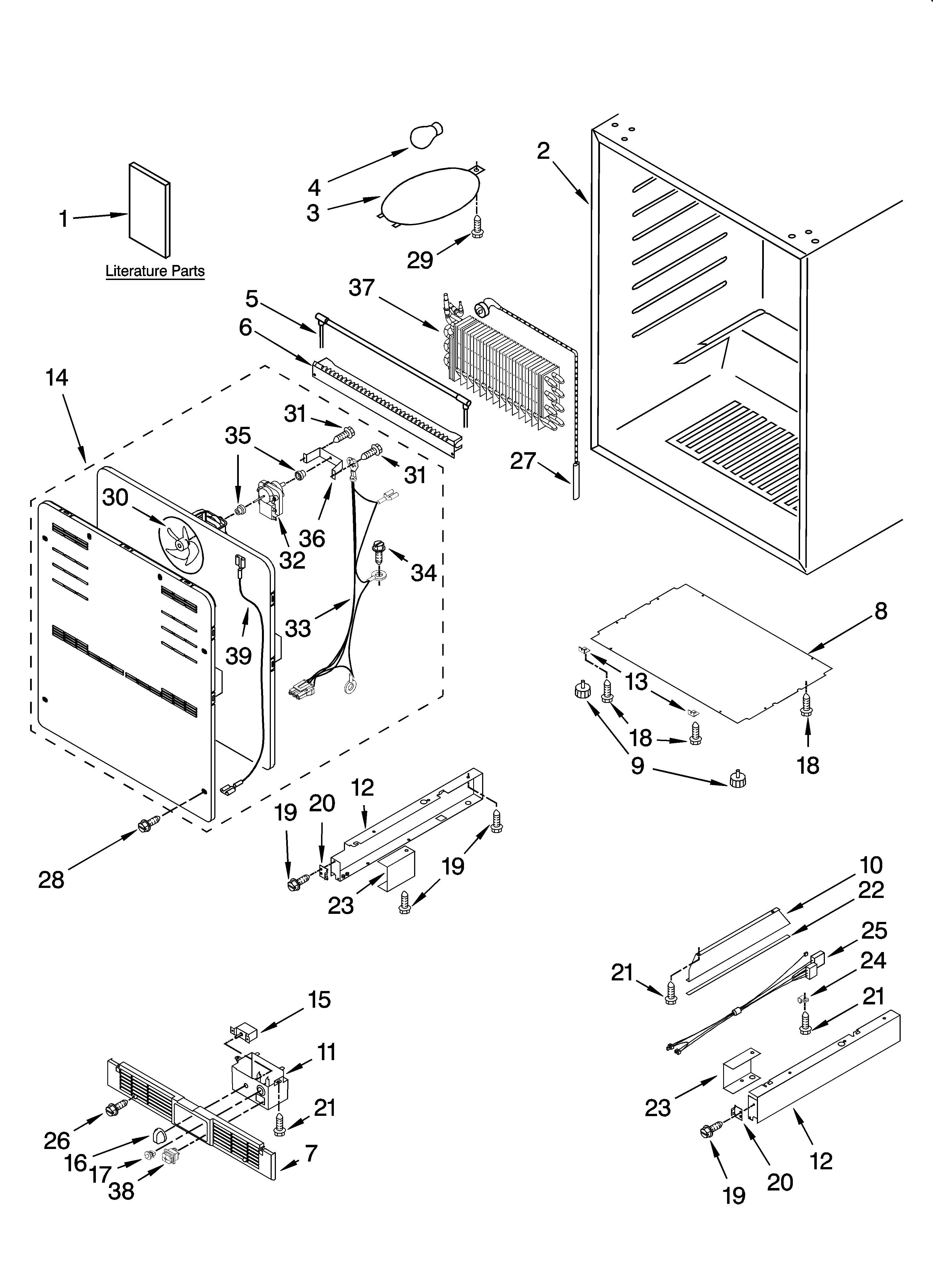 KitchenAid KUWS24LSBS00 cabinet parts diagram