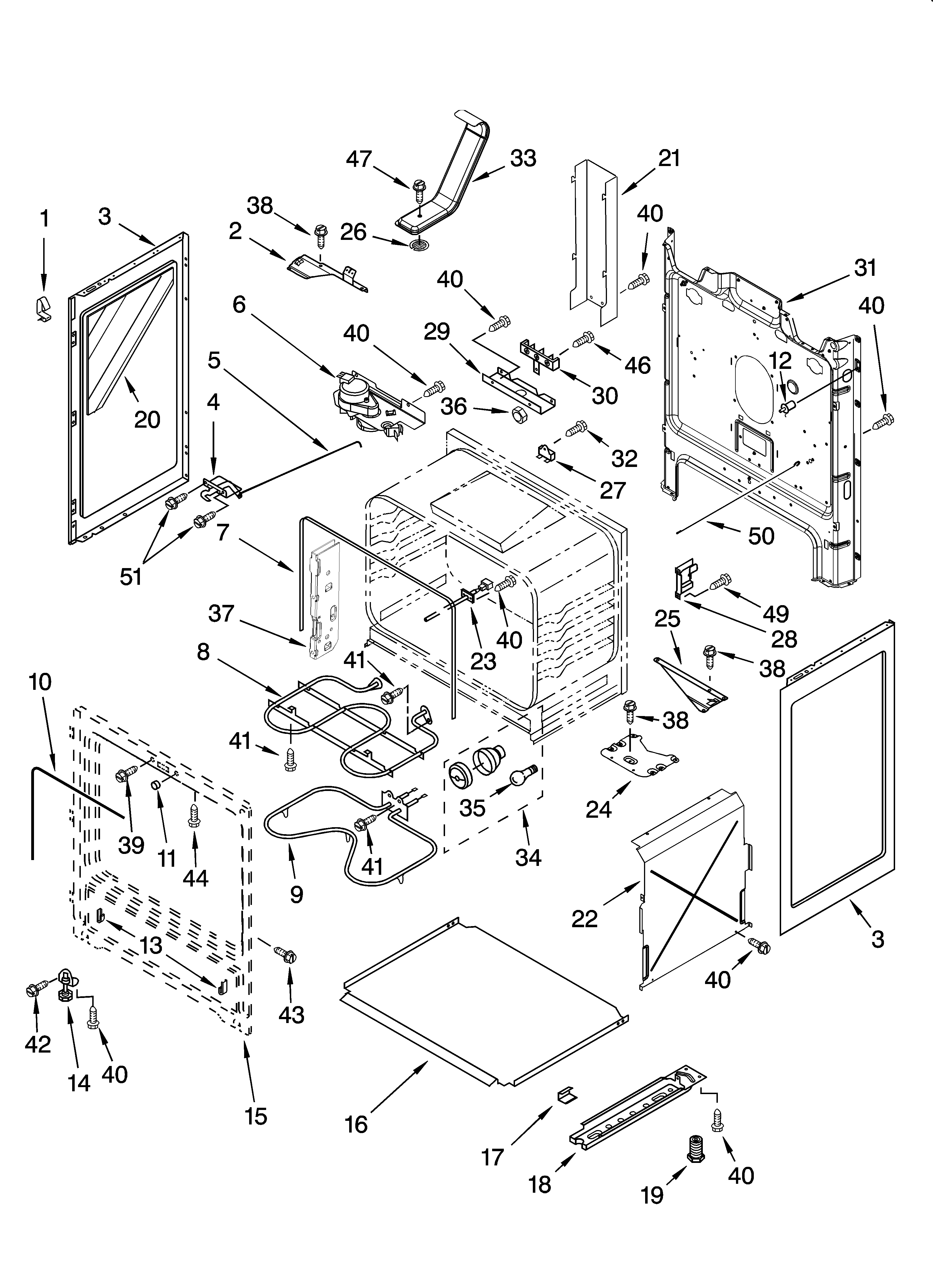 Whirlpool RF196LXMT4 chassis parts diagram