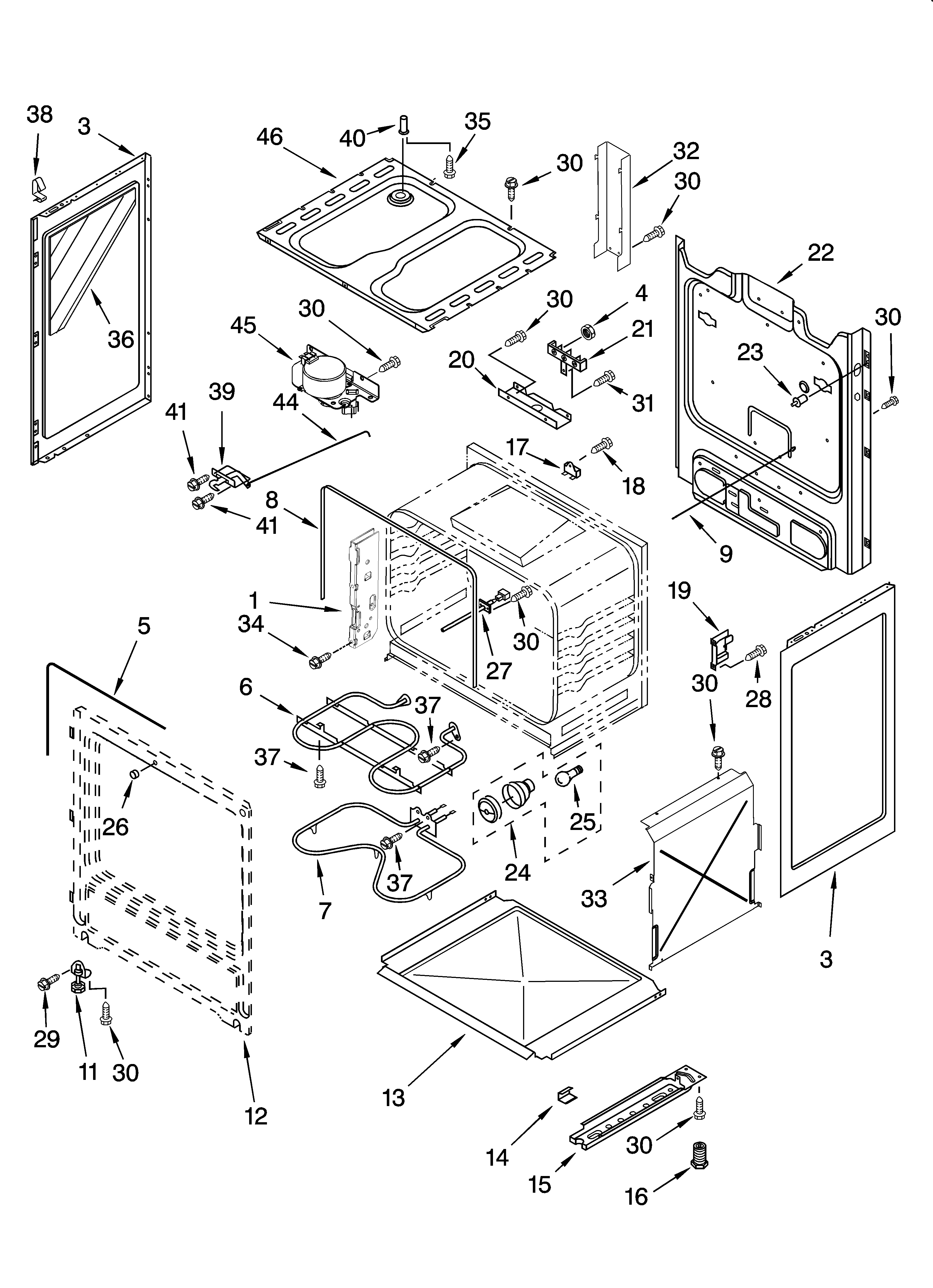 Whirlpool RF260BXSW0 chassis parts diagram